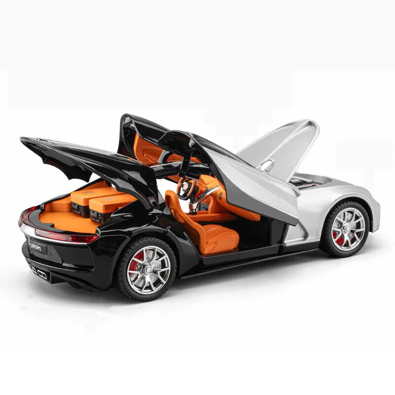 CHE ZHI Toy Car Diecast 1:24 Scale Bugatti Toy Car Alloy - grey
