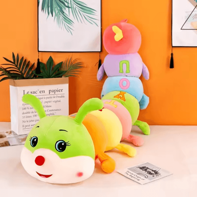 Cognitive Plush Worm Stuffed Doll Toys Soft Worm Pillow for Kids Birthday 80cm Long Colorful