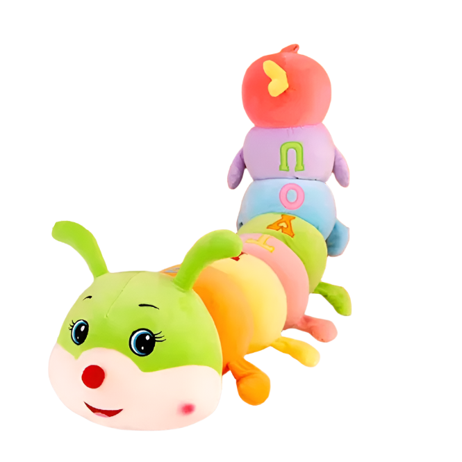 80cm Long Colorful Cognitive Plush Worm Stuffed Doll Toys Soft Worm Pillow Educational Gift for Kids Birthday