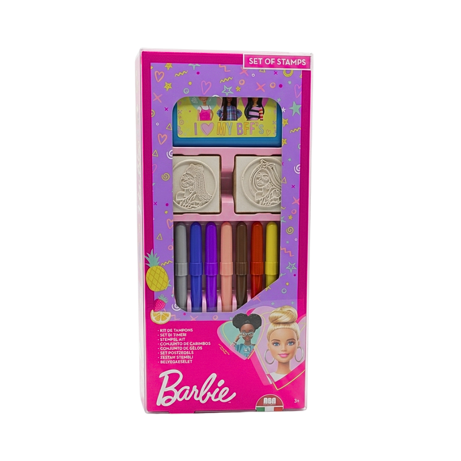 Multiprint Barbie Stamp Set with Felt Pens