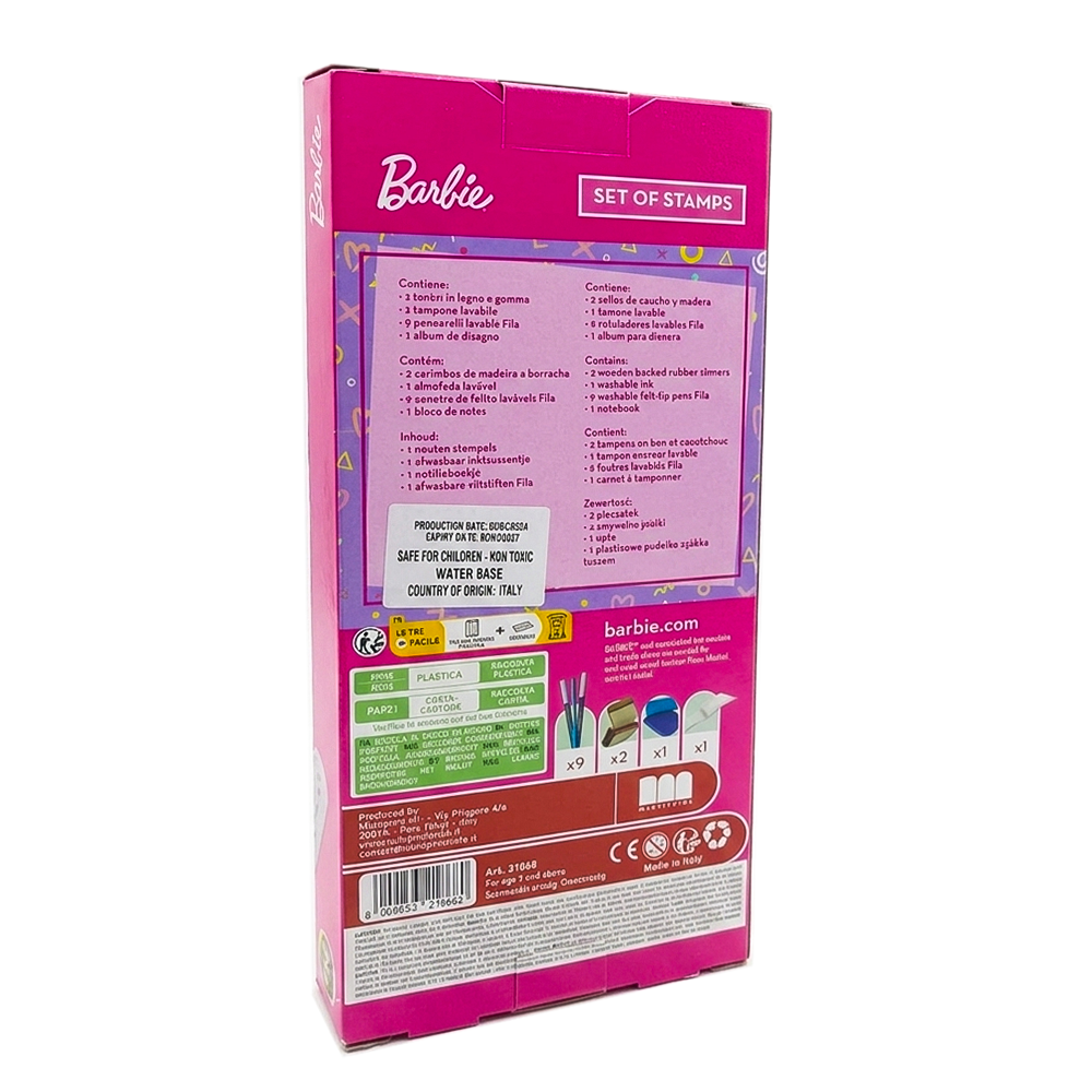 Multiprint Barbie Stamp Set with Felt Pens