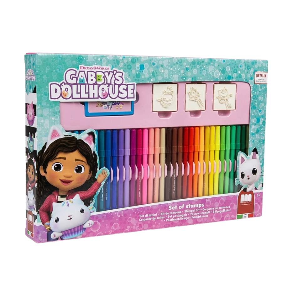 Multiprint Gabby's Dollhouse Deluxe Creative Activity Box – Coloring, Stamps & Craft Fun