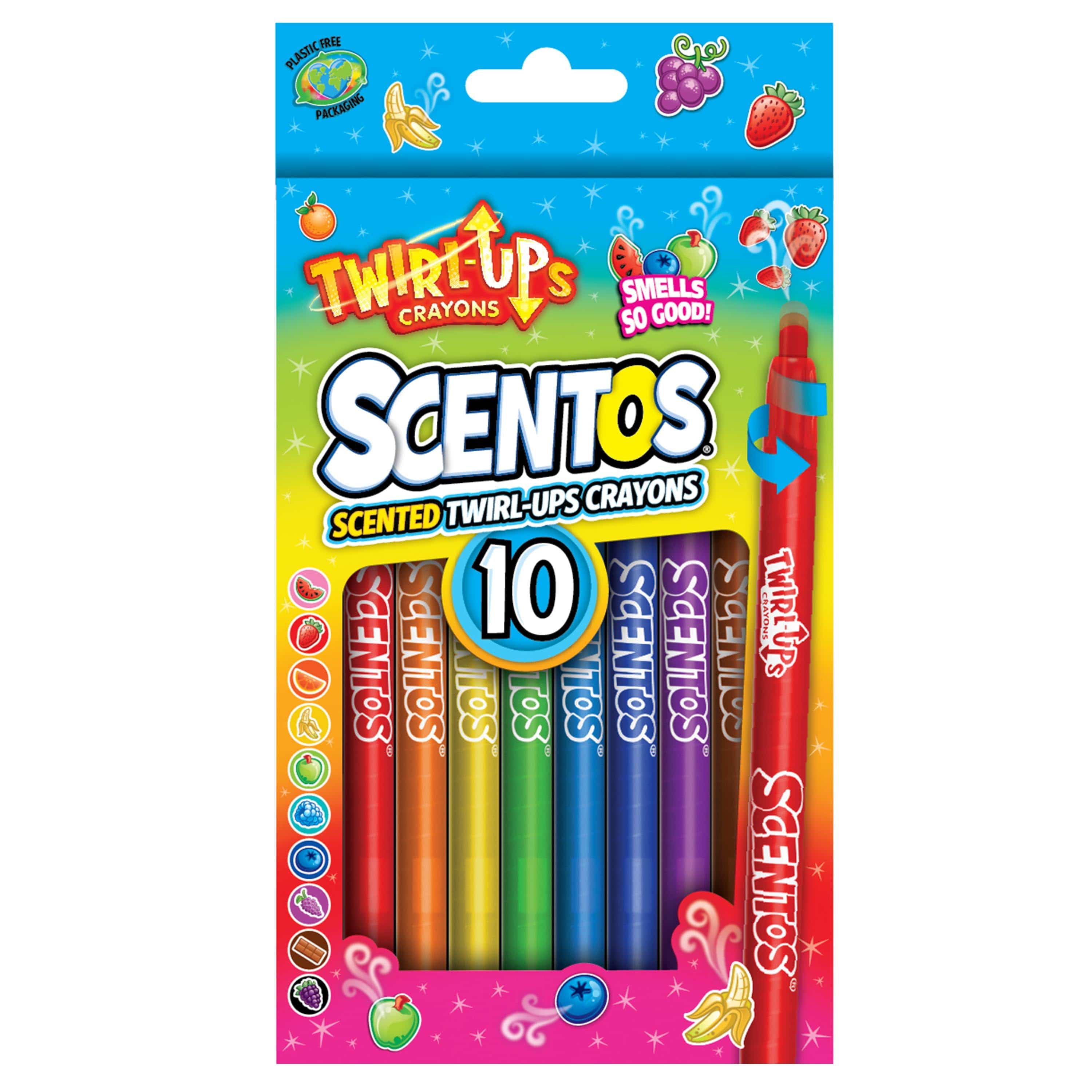 أقلام تلوين معطرة من Scentos Twirl-Ups عبوة من 10 قطع