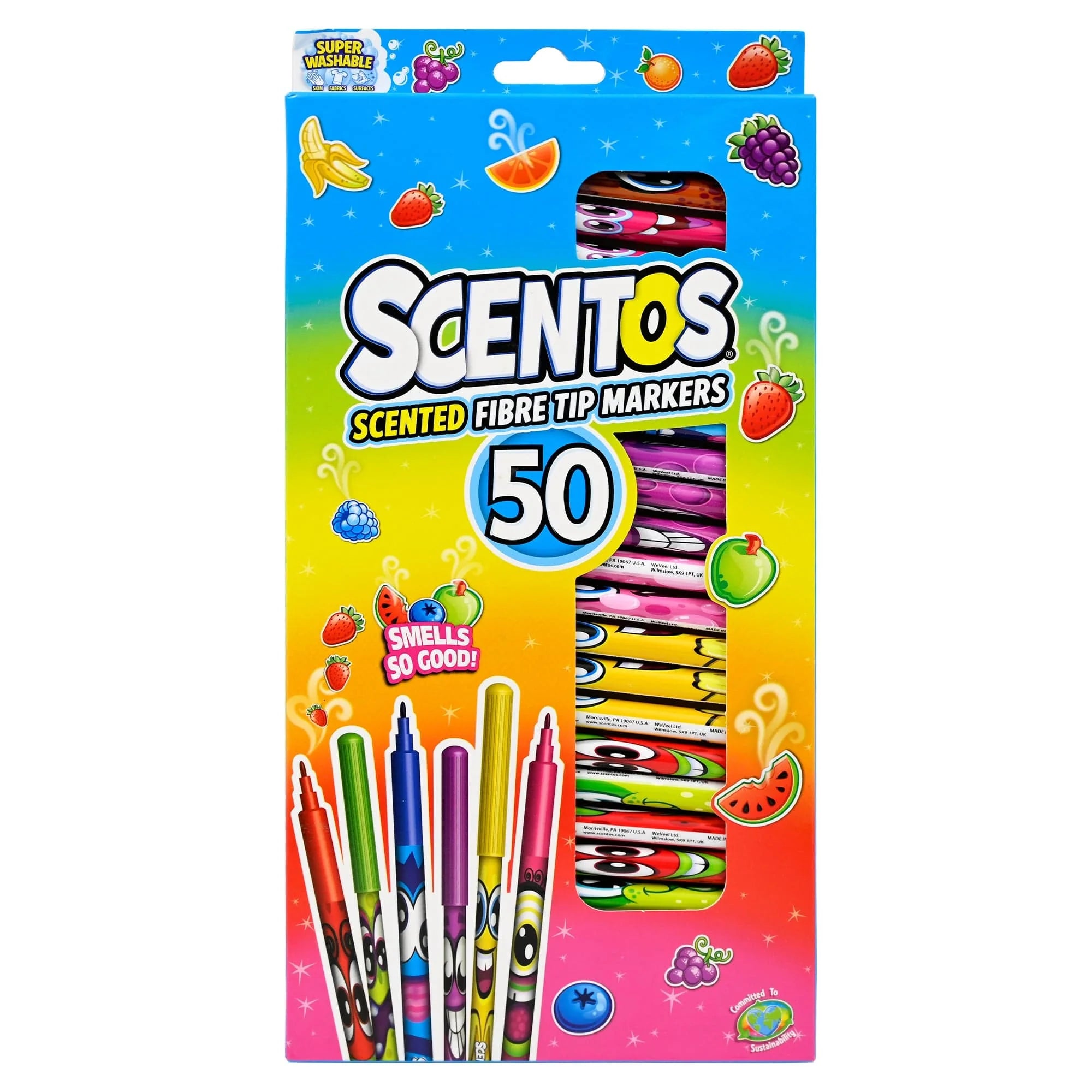 Scentos Scented Fibre Tip Pens Pack of 50