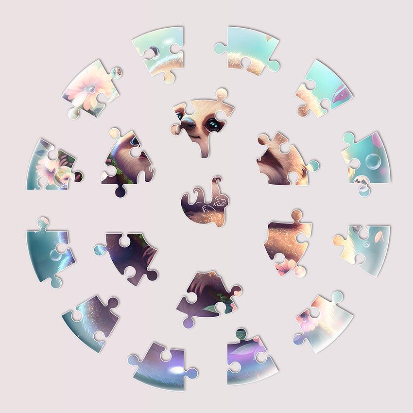 بازل خشبي بازل بابل باز للأطفال +3 - حيوان الكسلان