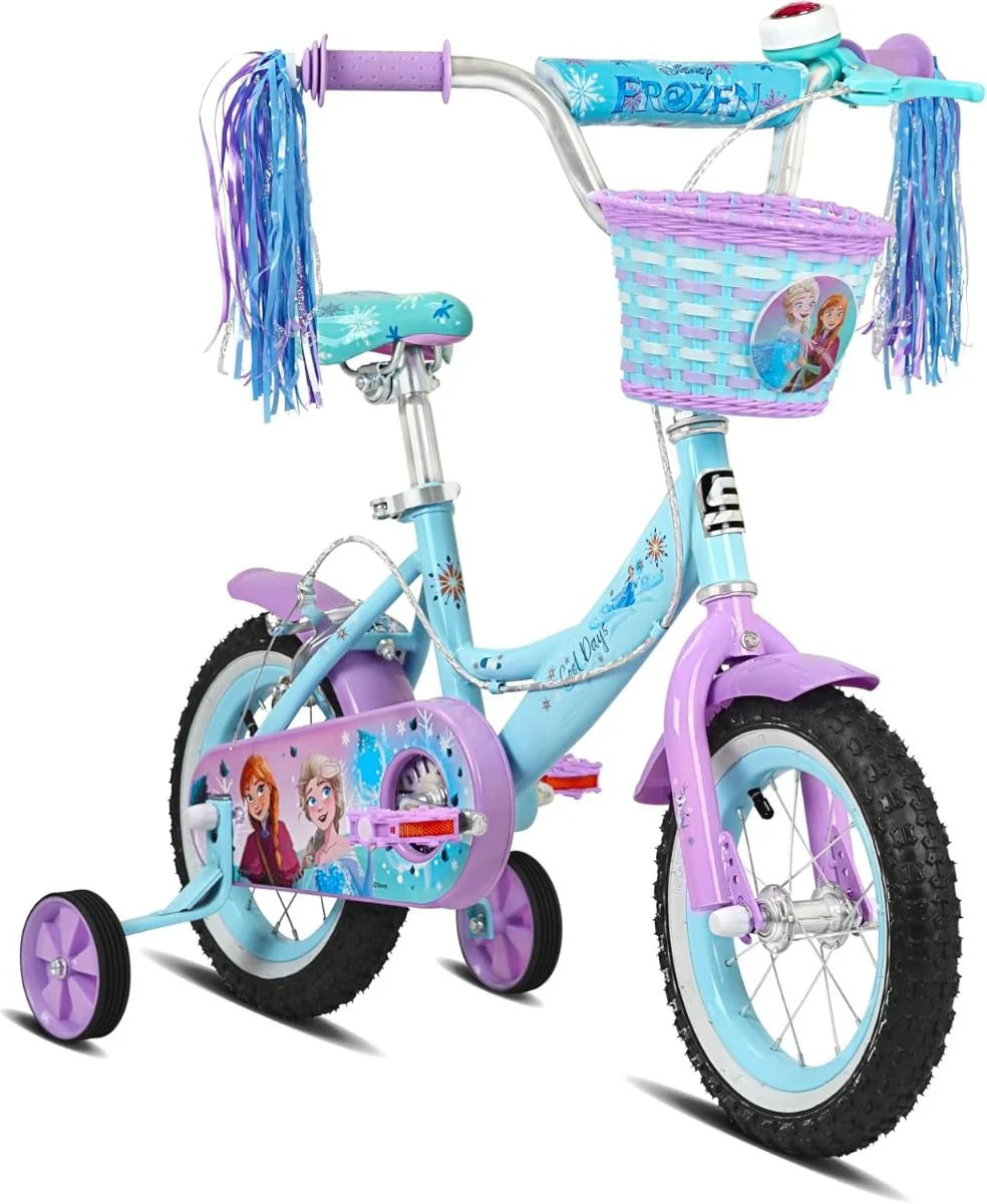 Spartan Disney Frozen Bicycle, Rear Caliper Brakes, Easy Saddle Height Adjustment, Colorful, 3 Years+, Light Blue - 12 Inches