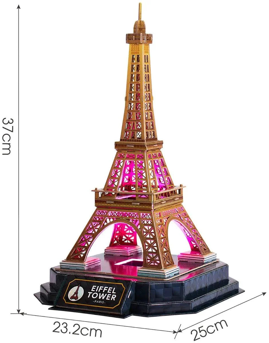 CubicFun Night Edition Eiffel Tower 3D Puzzles 23.2 × 25 × 37cm  51 pcs