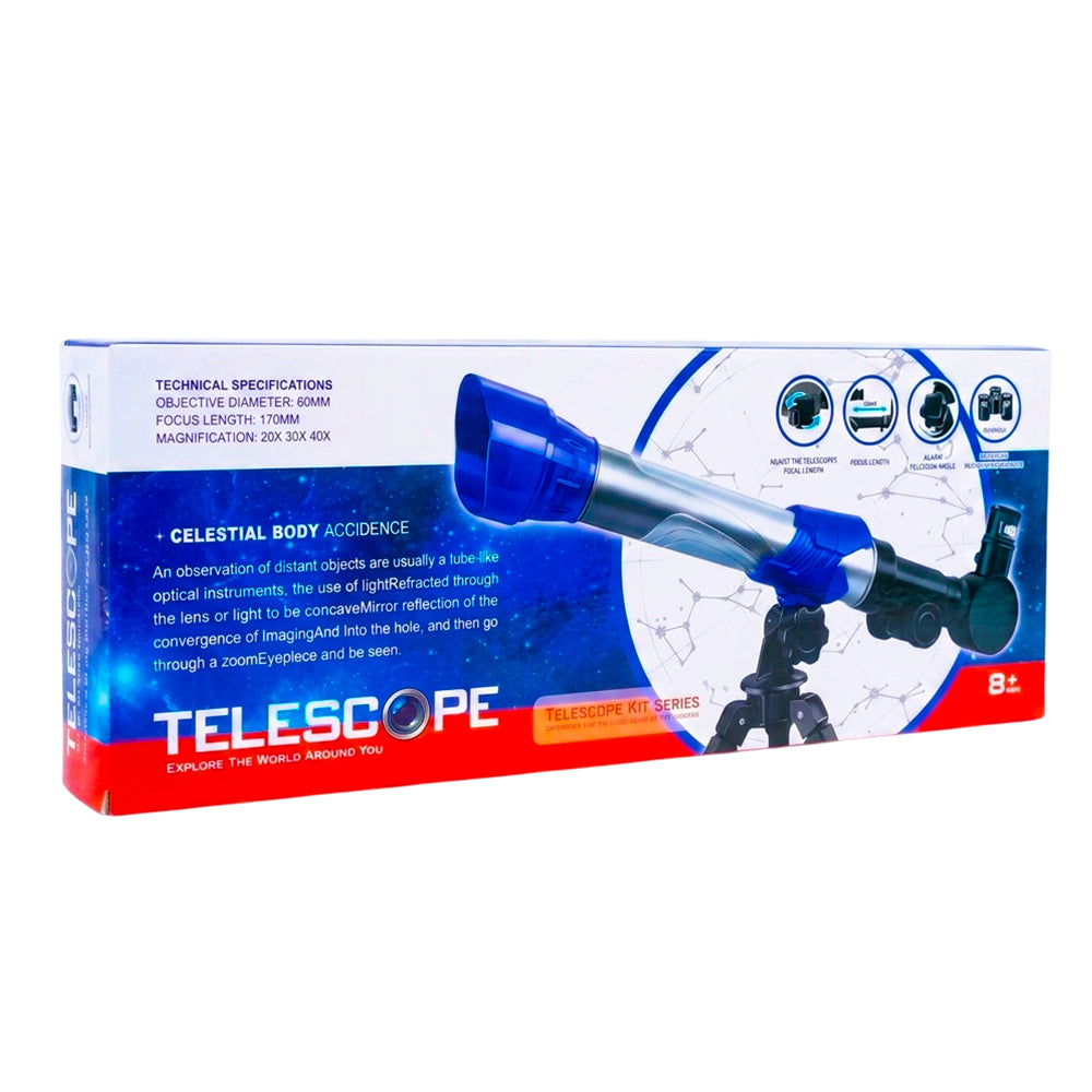 Educational Telescope Kit for Kids & Beginners - Refractor Telescope with Tripod & 3 Magnification Eyepieces (20x, 30x, 40x)
