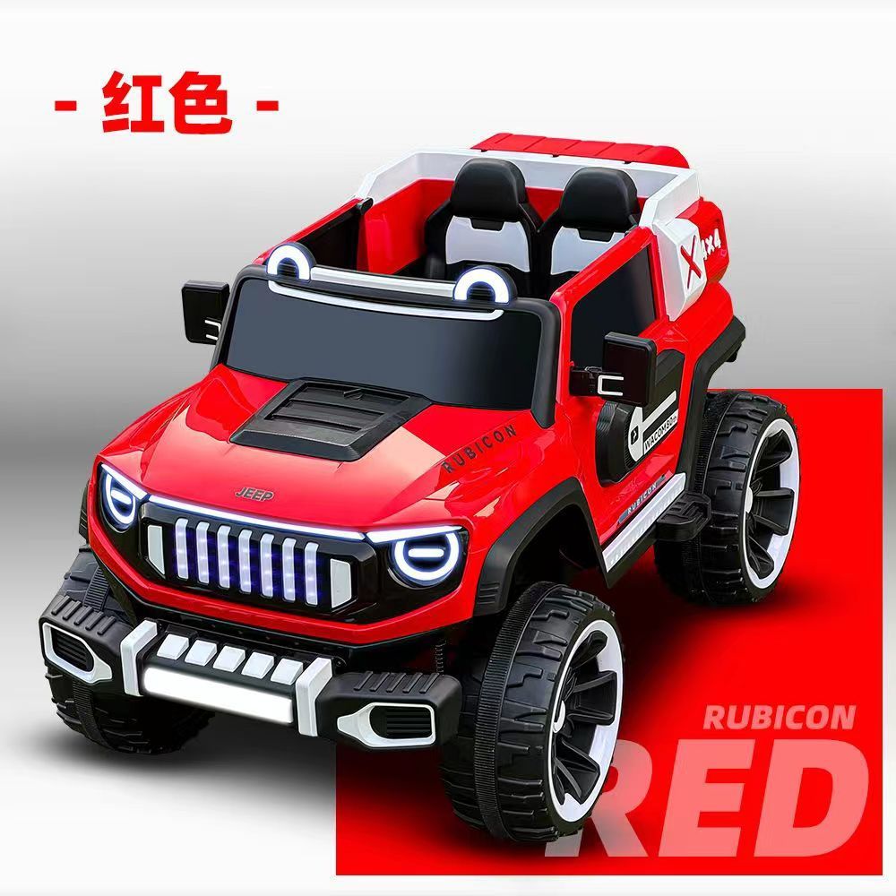 4x4 Kids Electric Ride-On Car with 2.4G Remote Control, 2 Speeds & Shock Absorption - Red