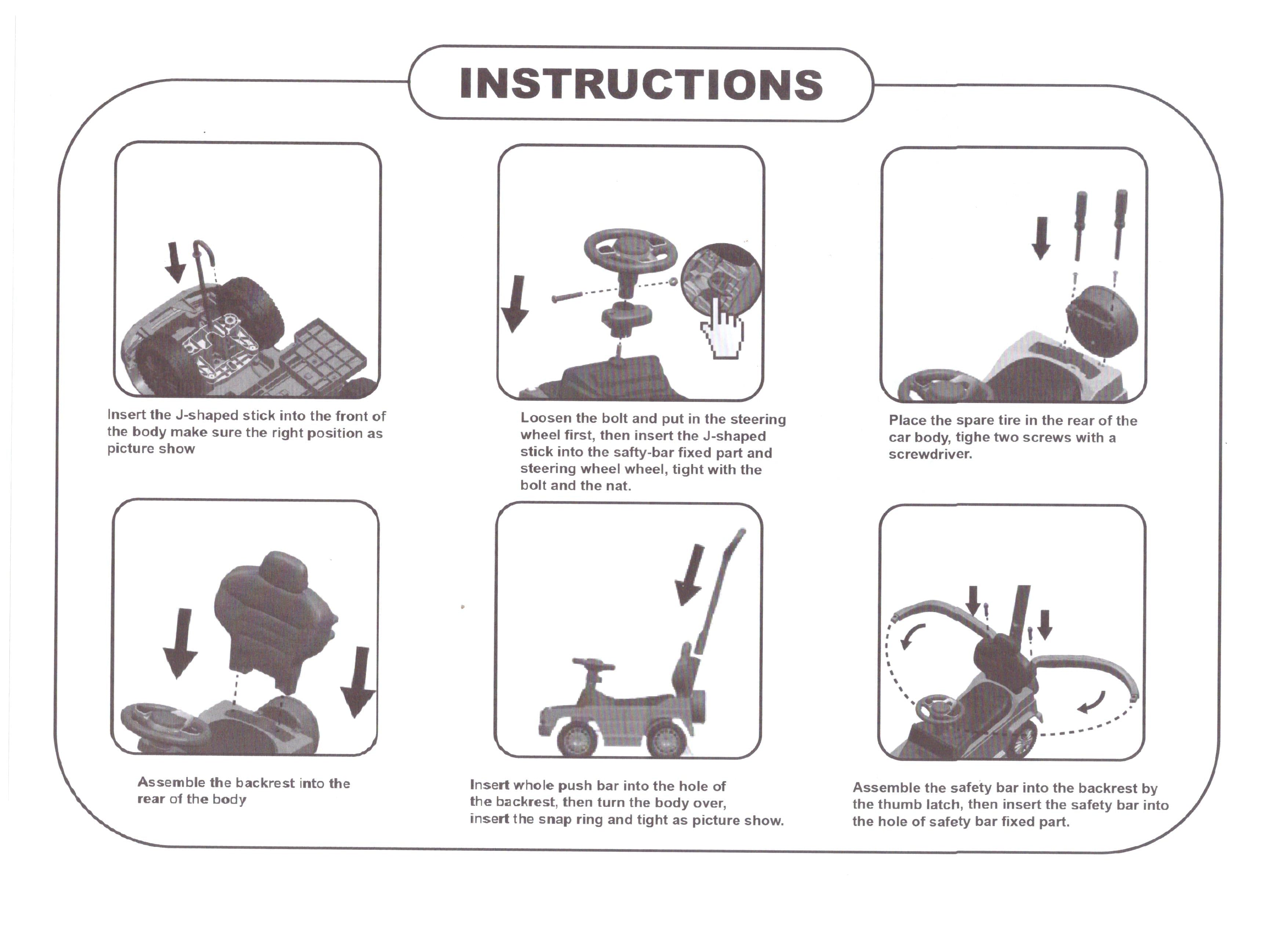 Tic Toys Grand Plus Multi-Position Ride-On with Music & Storage - White