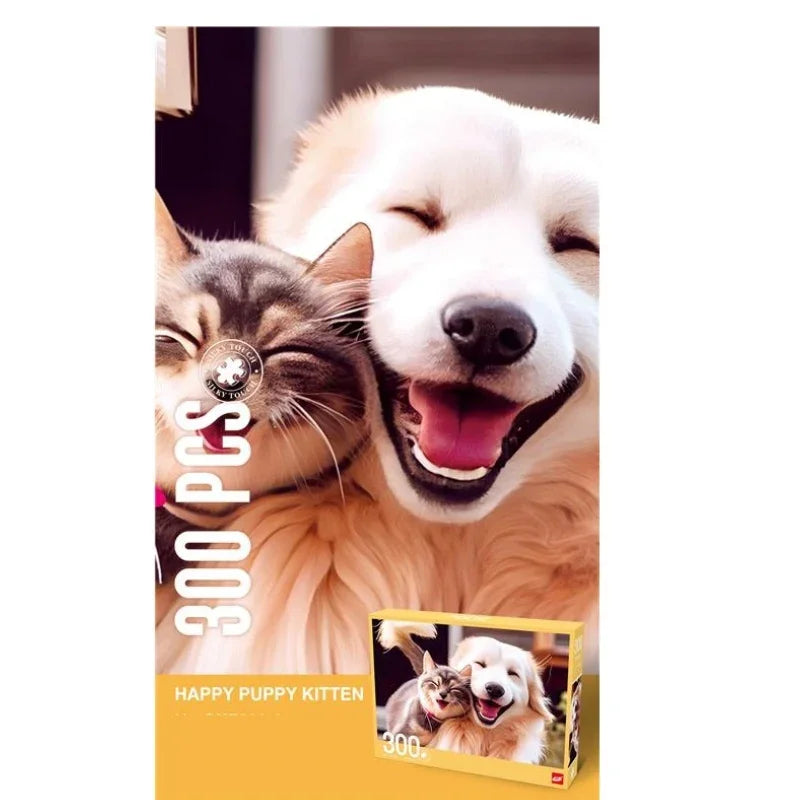 Jigsaw Puzzle Happy Puppy & Kitten 377*252mm - 300 pcs