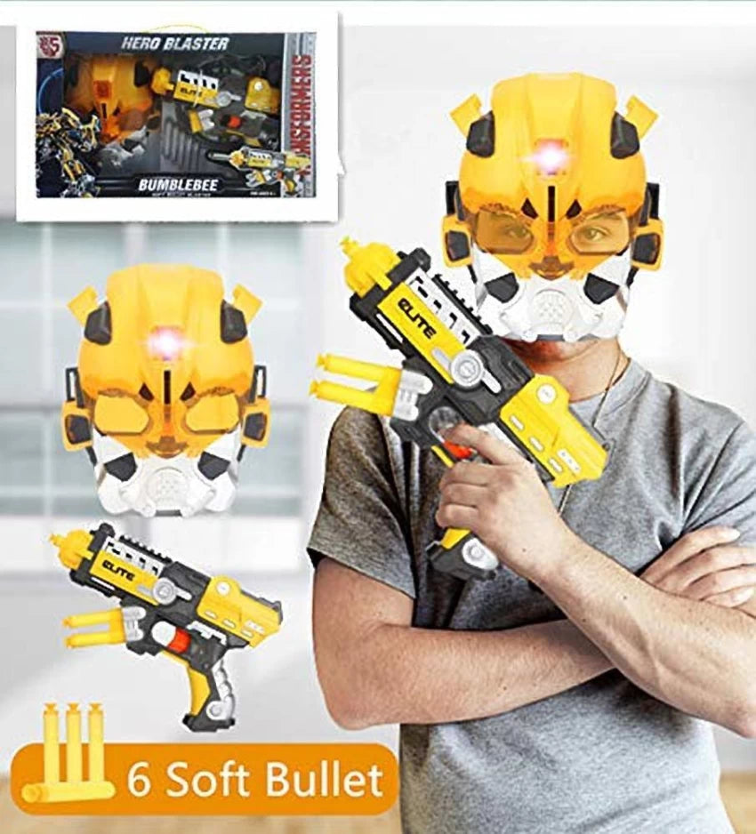 Soft Bullet Shooting Gun Pistol with BumbleBee Mask