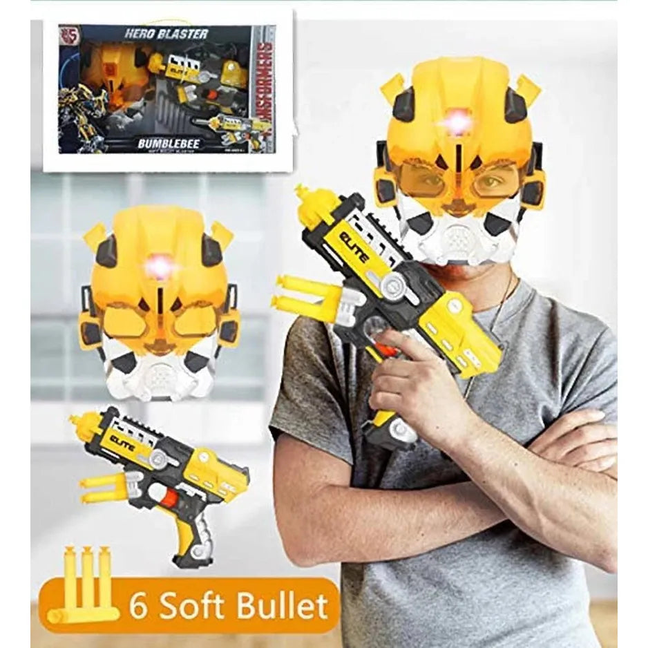 Soft Bullet Shooting Gun Pistol with BumbleBee Mask