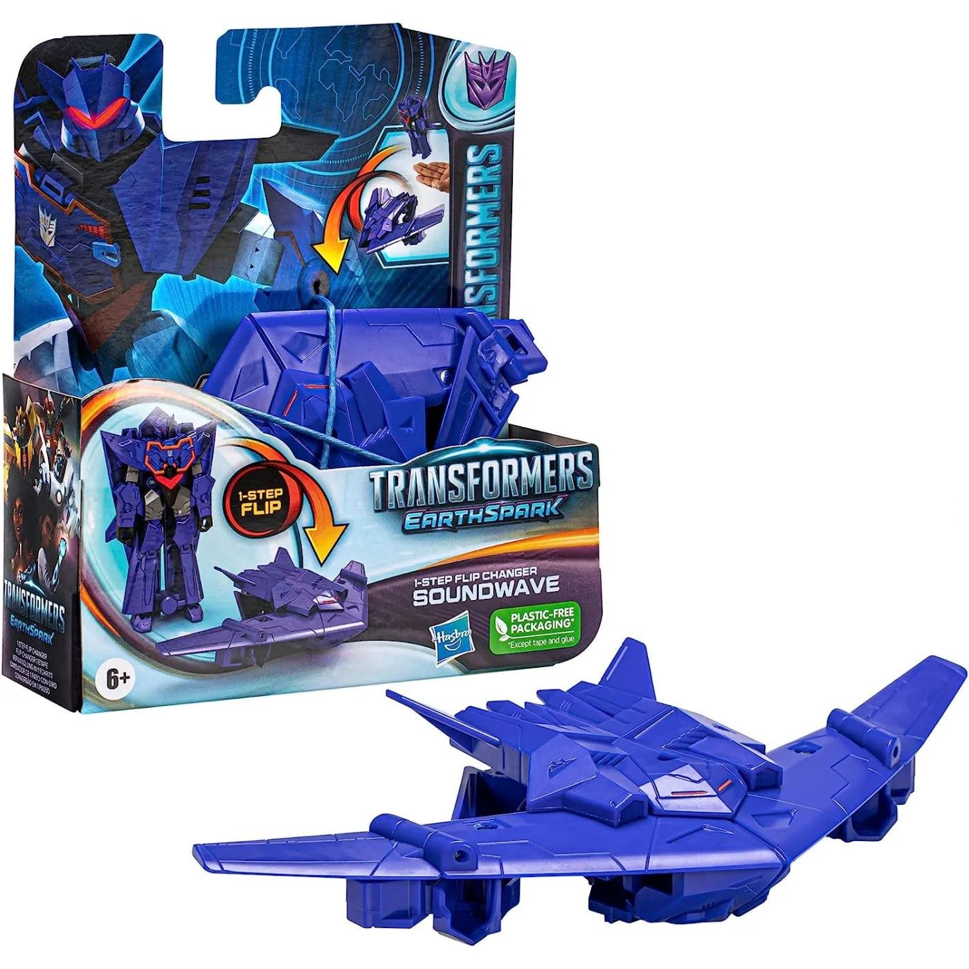 Hasbro Transformers Toys Earthspark 1-Step Flip Changer Soundwave 4-Inch