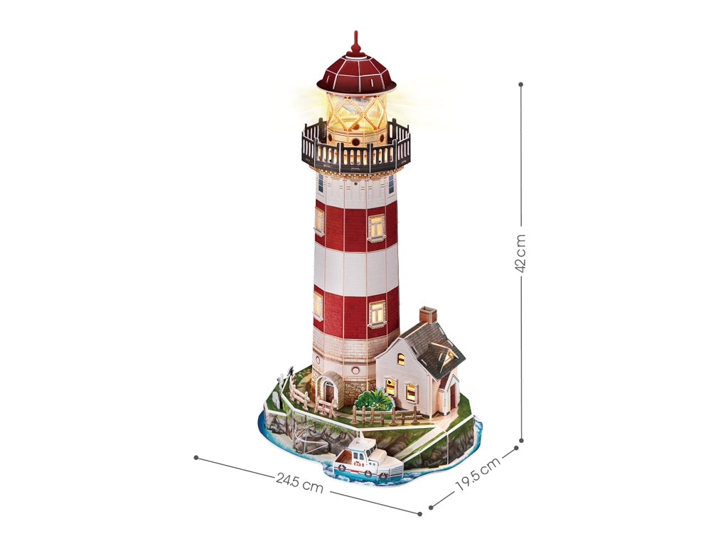 CubicFun Night Edition Lighthouse 3D Puzzles 24.5 x19.5 x 42 cm 72 pcs