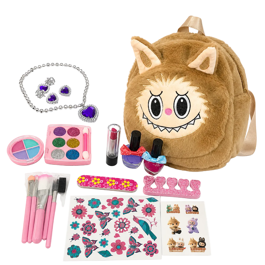 Labubu Cute Backpack Includes Makeupset for Girls