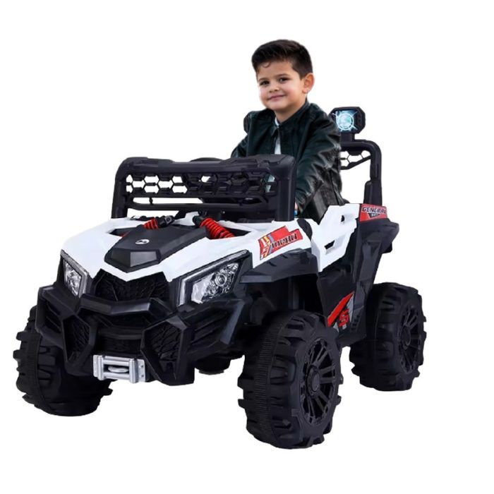 Megastar Ride on 12V Mini Shadower Electric Ride On Suv with RC For small kids 2-5 yrs - White