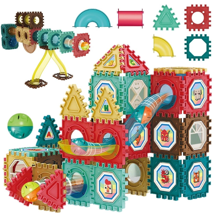WOOPIE Magnetic 3D Building Kits Educational Ball Track Set 68pcs.
