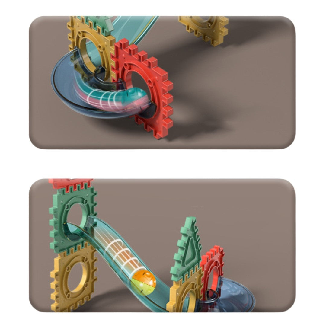 مجموعة بناء ثلاثية الأبعاد مغناطيسية من WOOPIE، مجموعة مسار الكرة التعليمية، 68 قطعة. 