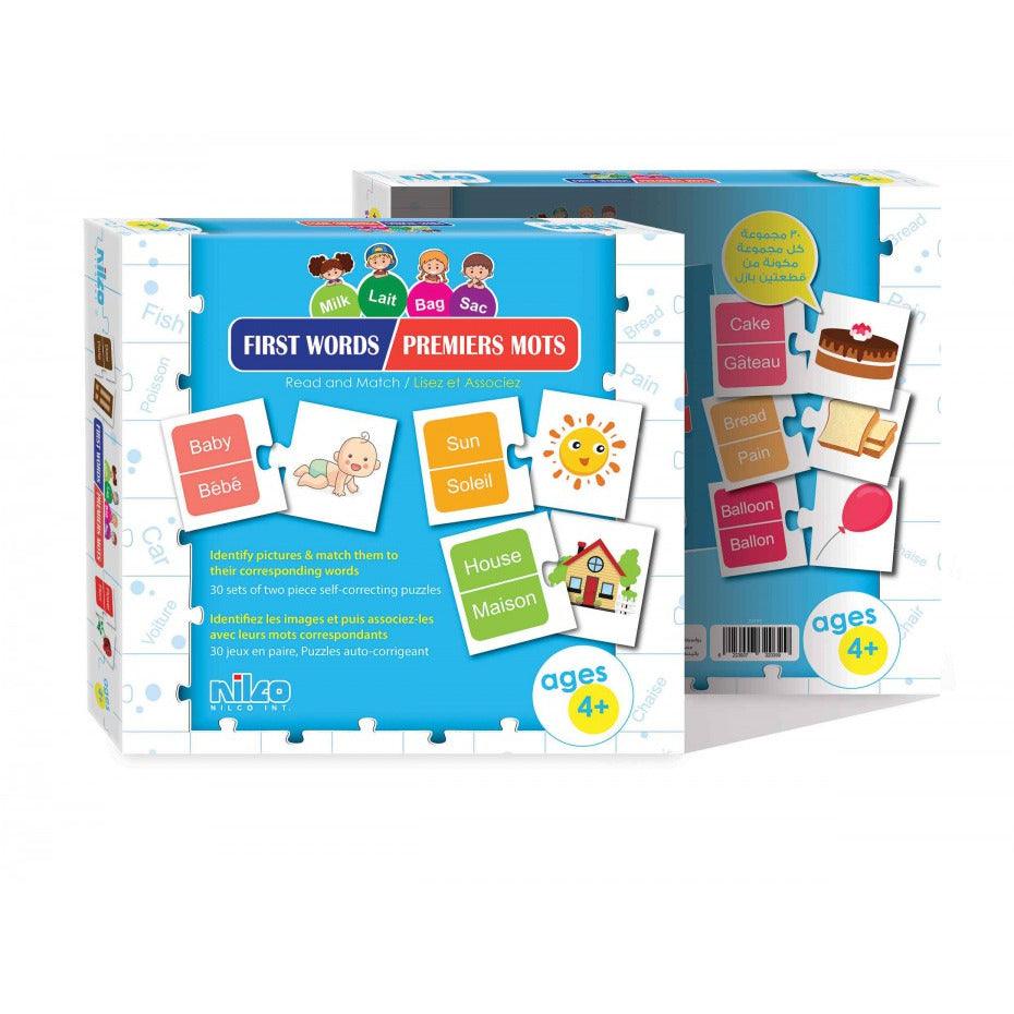 Nilco 20313 First Words (English-French) Card Game - BumbleToys - 5-7 Years, Card & Board Games, Nilco, Puzzle & Board & Card Games, Unisex