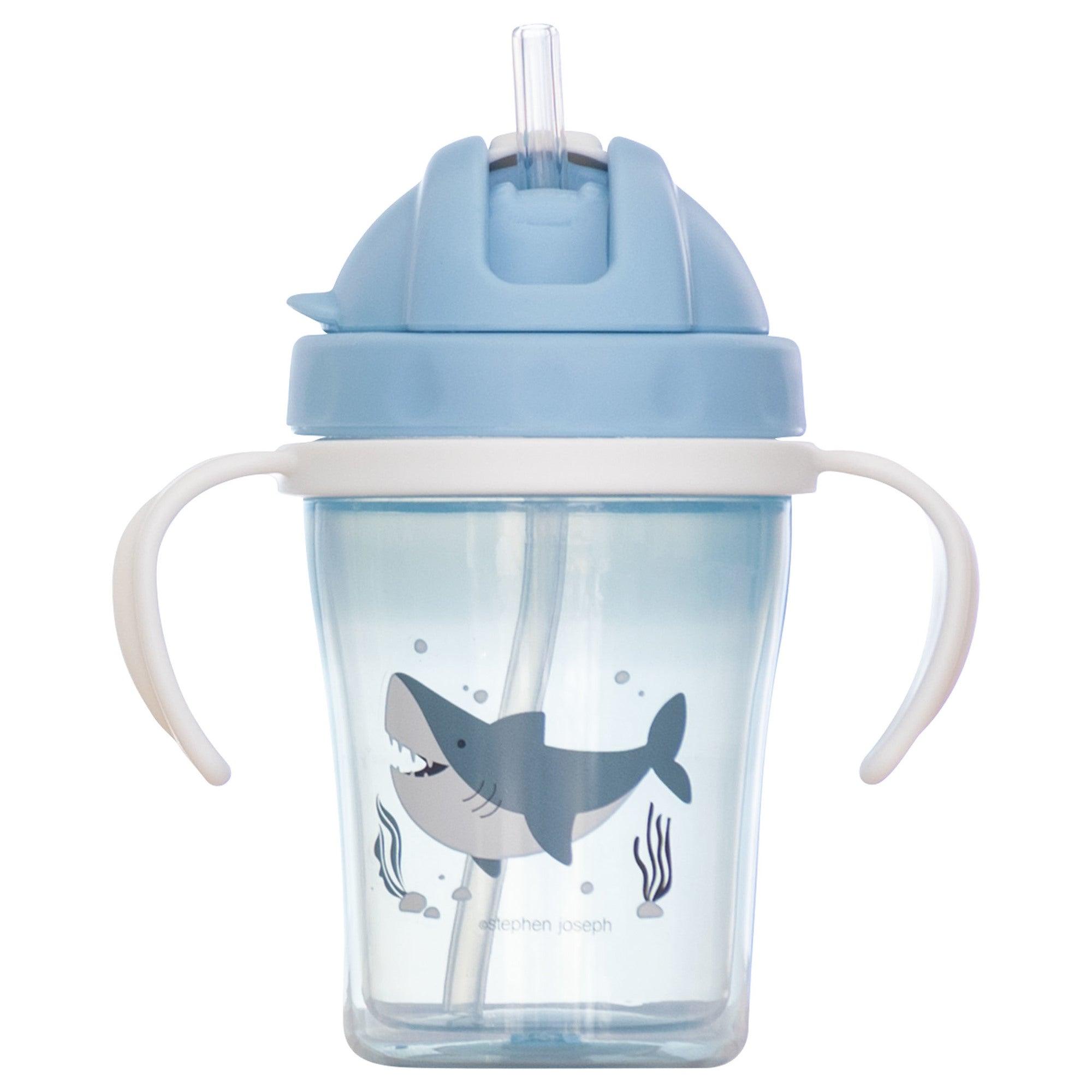 Stephen Joseph STRAW CUPS – Shark - BumbleToys - 2-4 Years, 5-7 Years, Cecil, Pre-Order, School Supplies, Unisex, Water Bottle