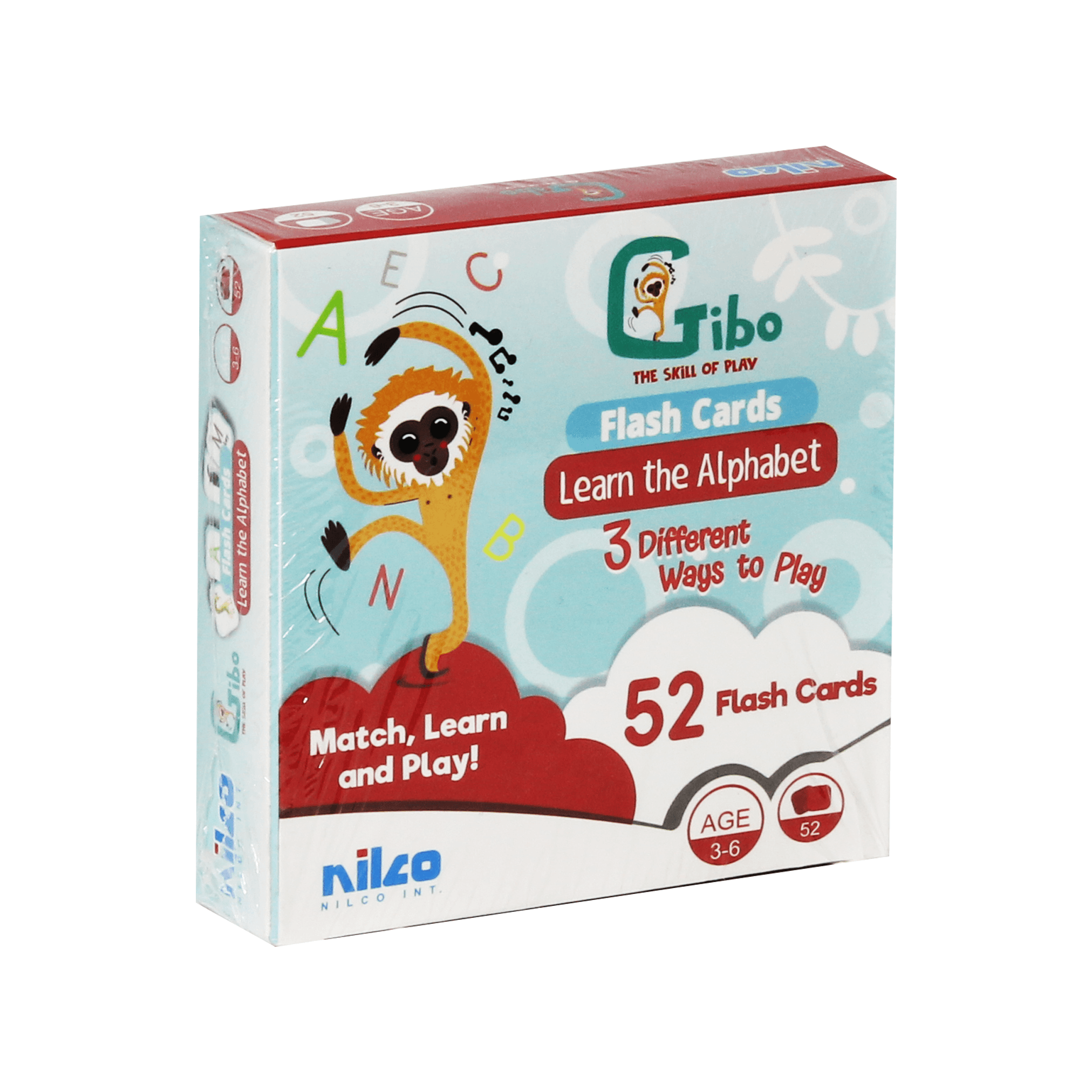 Nilco Gibo Flash Cards Learn The Alphabet Card Game - BumbleToys - 8-13 Years, Card & Board Games, Nilco, Puzzle & Board & Card Games, Unisex