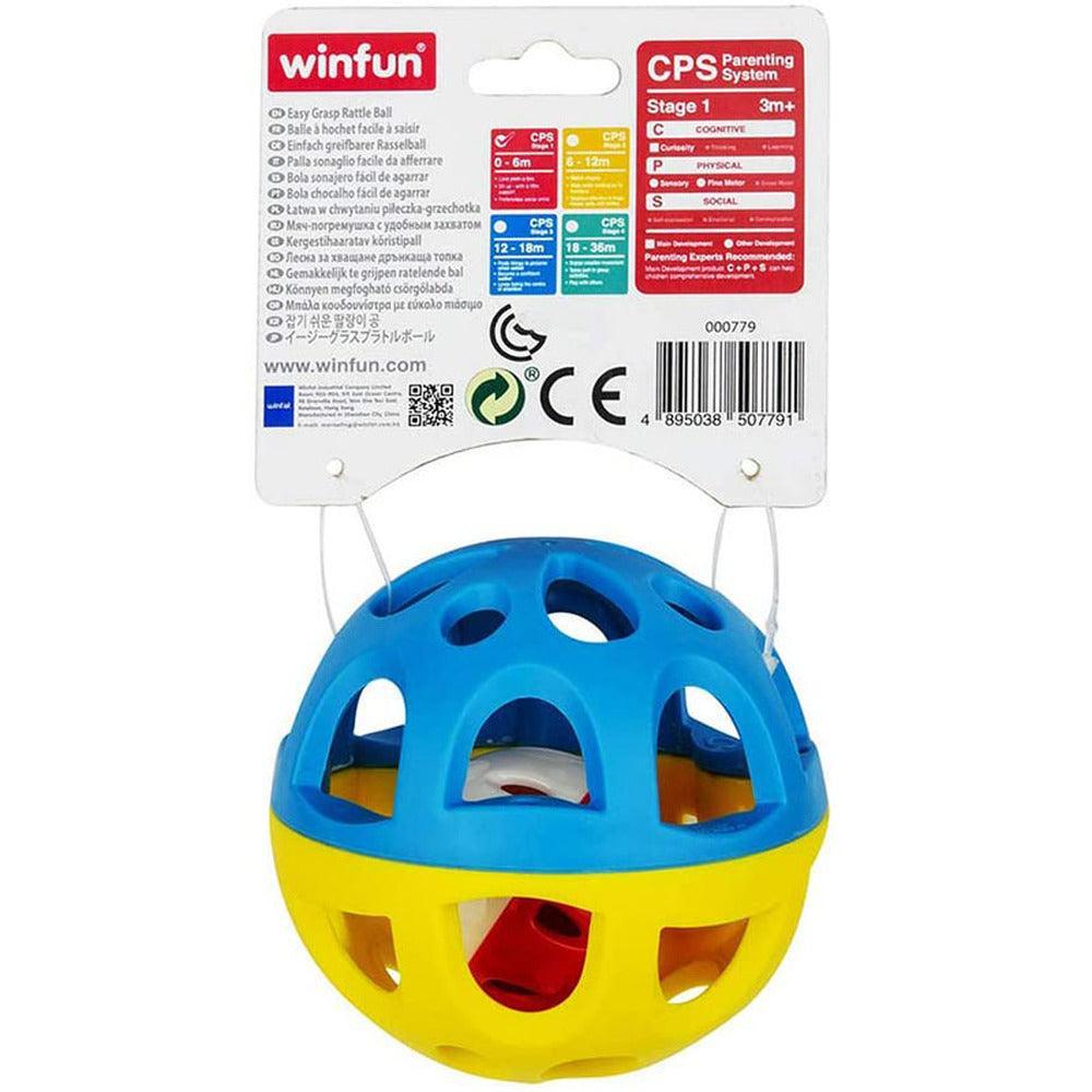 WinFun Easy Grasp Rattle Ball - BumbleToys - 0-1 Years, 0-24 Months, 1-3 Years, Boys, Cecil, Girls, Rattles, Unisex