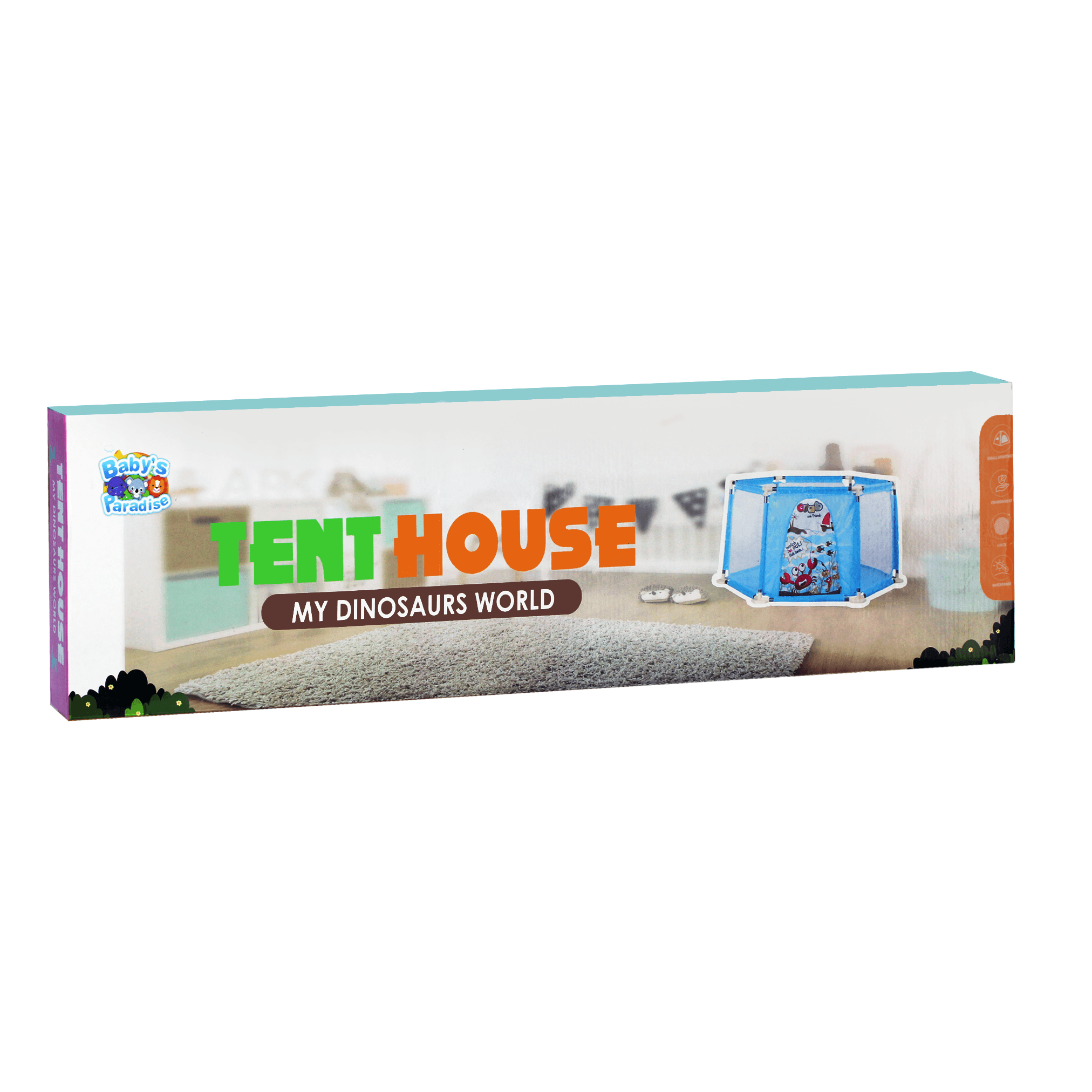 Tent House My Dinsours World For Kids - BumbleToys - 5-7 Years, Tent, Toy Land, Unisex