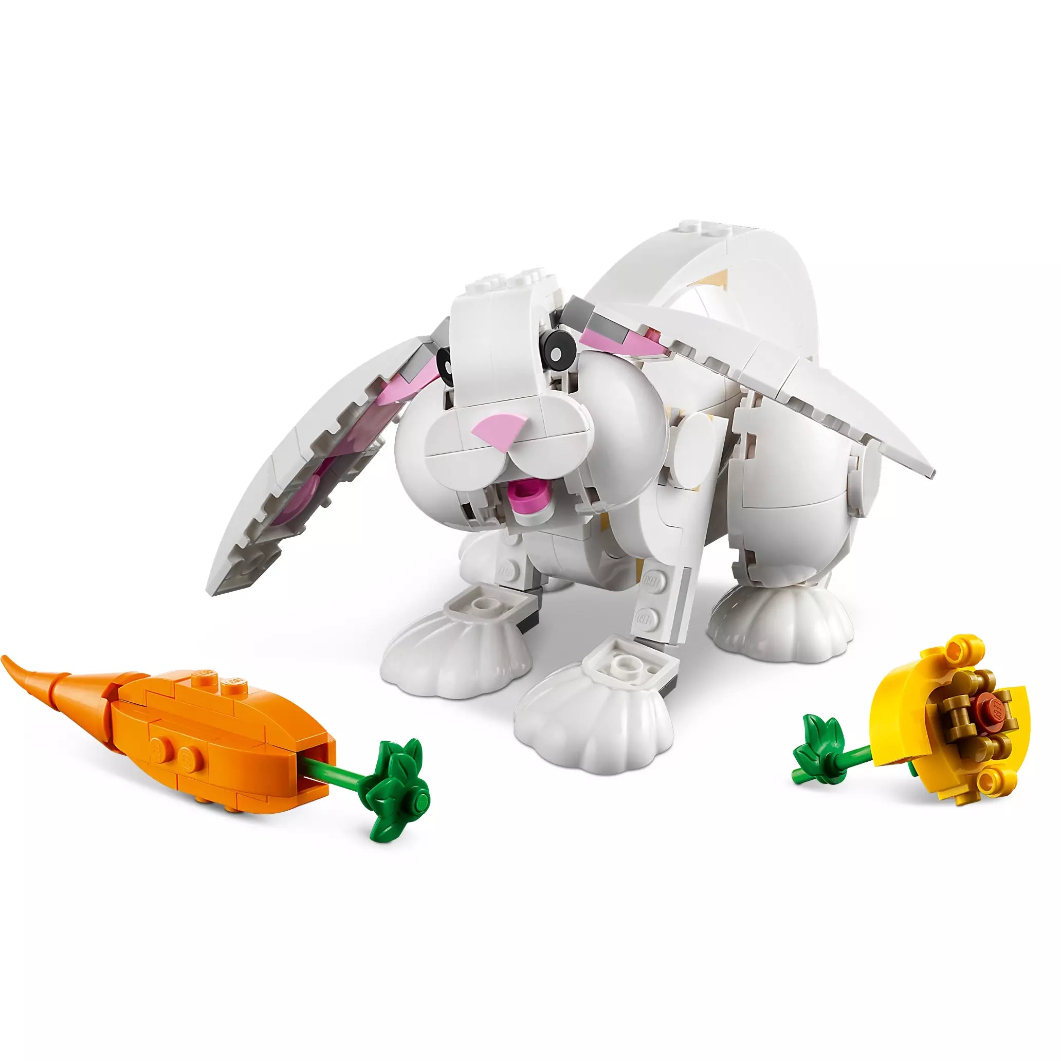 LEGO 31133 Creator 3in1 White Rabbit Animal Toy Building Set, Easter Bunny to Seal and Parrot Figures.