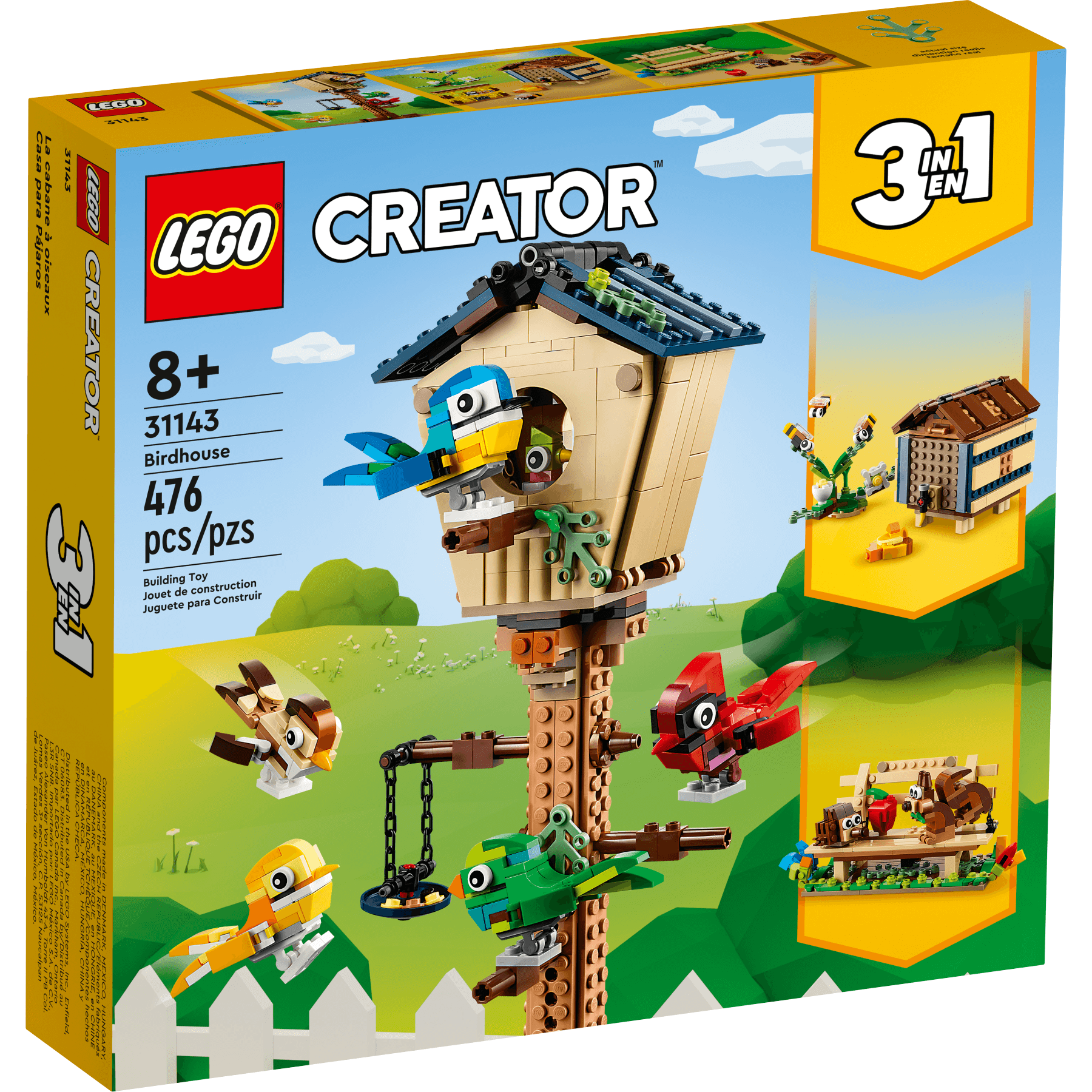 LEGO 31143 Creator 3in1 Birdhouse Building Kit (476 Pieces) - BumbleToys - 5-7 Years, Boys, Creator 3in1, LEGO, OXE, Pre-Order