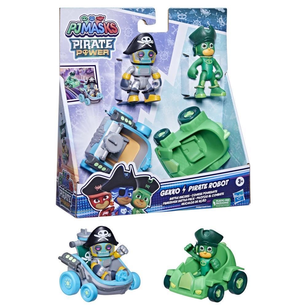 PJ Masks Pirate Power – Gekko & Pirate Robot Battle Racers Preschool Toy, Vehicle and Action Figure Set for Kids Ages 3 and Up - BumbleToys - 5-7 Years, Action Battling, Boys, Catboy, Funday, Pirate Power, Pj Masks