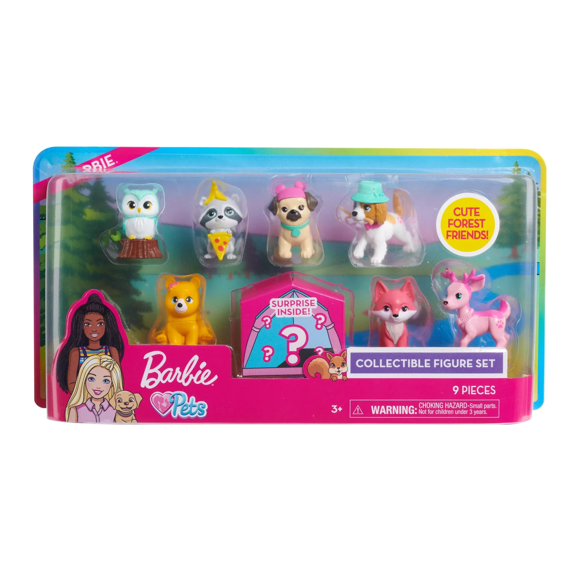 Barbie Pets 7 Pack Figure Collector Set, Kids Toys for Ages 3 up - BumbleToys - 2-4 Years, 3+ years, 4+ Years, 5-7 Years, Barbie, Dolls, Fashion Dolls & Accessories, Girls