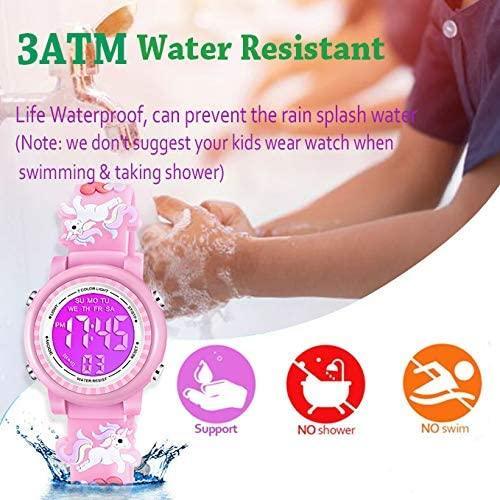 Kids Watches Waterproof 3D Cute Cartoon Digital Girl Watch - White - BumbleToys - 5-7 Years, Girls, OXE, Pre-Order, Wrist Watches