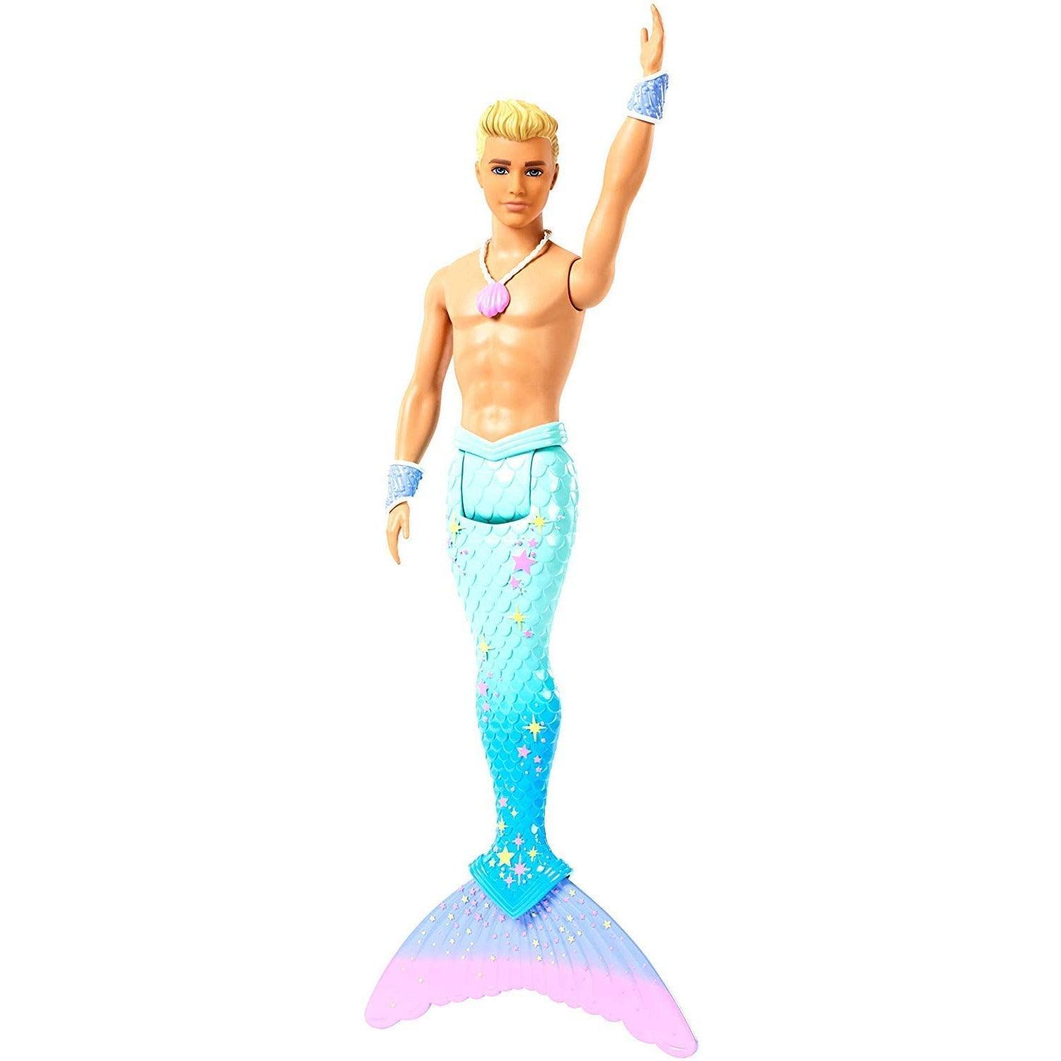 Barbie Dreamtopia Merman Doll, Approx. 12-Inch with Blue Rainbow Tail and Blonde Hair - BumbleToys - 5-7 Years, Barbie, Fashion Dolls & Accessories, Girls, Mermaid, Pre-Order
