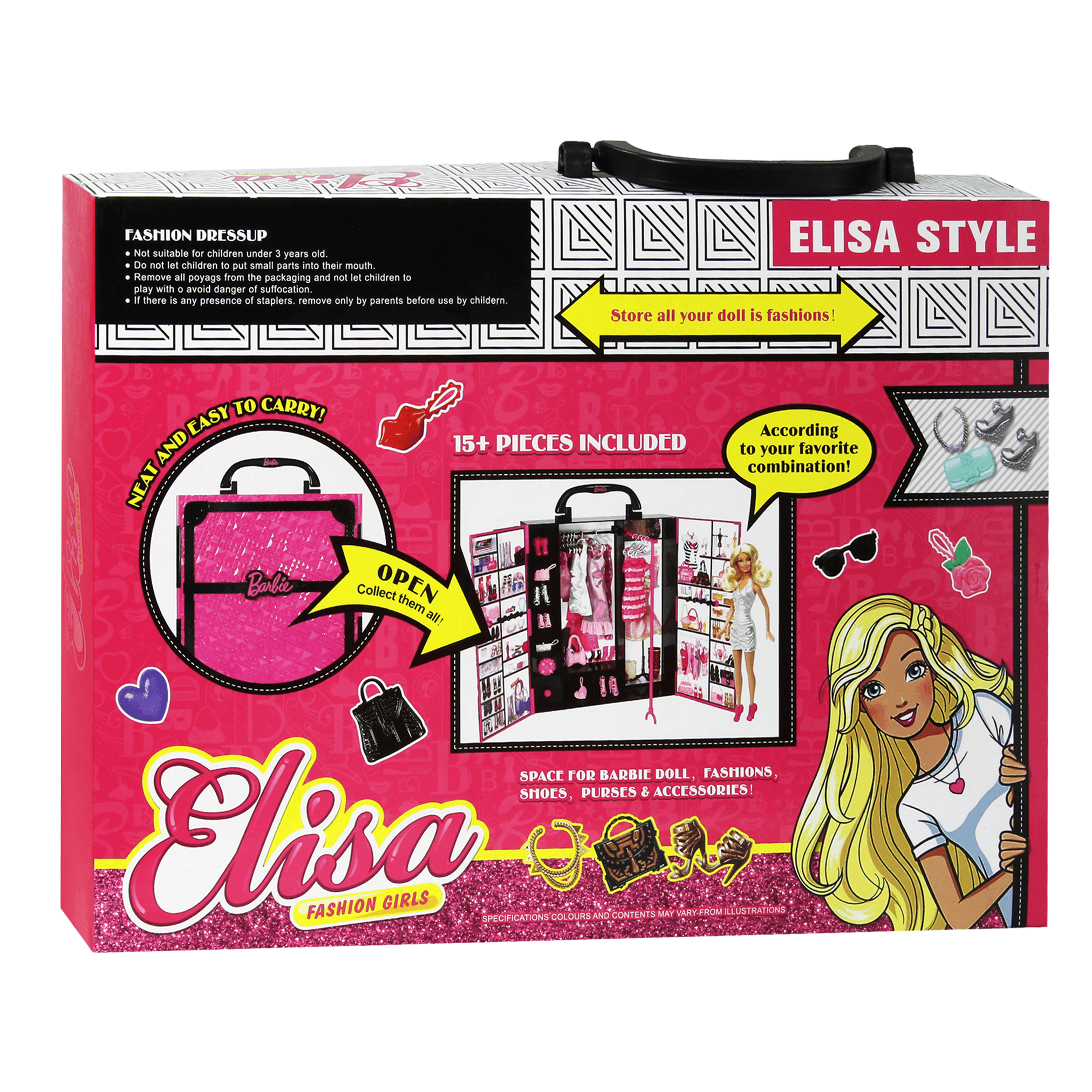Elisa Fashion Style Store is All Your Doll Fashion - 15 pcs - BumbleToys - 2-4 Years, 3+ years, 4+ Years, 5-7 Years, Dolls, Fashion Dolls & Accessories, Girls, Toy Land