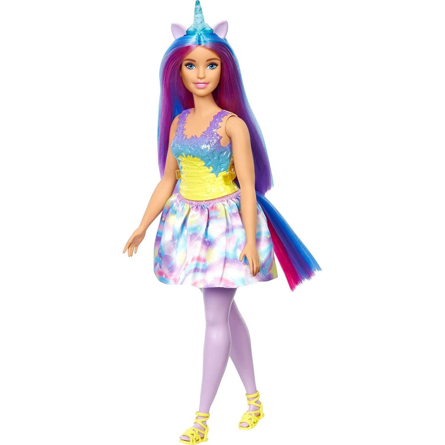 Barbie Dreamtopia Unicorn Doll (Curvy, Blue & Purple Hair), with Skirt, Removable Unicorn Tail & Headband - BumbleToys - 5-7 Years, Barbie, Fashion Dolls & Accessories, Girls, Mermaid, Pre-Order