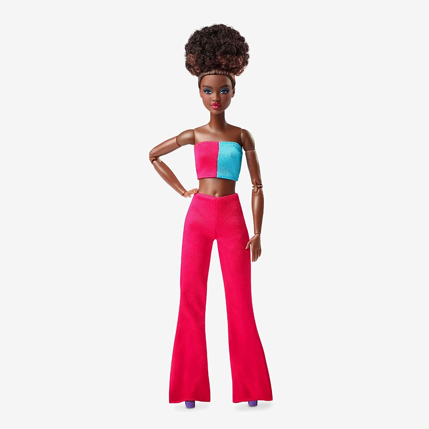 Barbie Looks Doll, Natural Black Hair, Color Block Outfit, Crop Top and Flare Pants, Style and Pose, Fashion Collectibles - BumbleToys - 5-7 Years, Barbie, Barbie Looks, Fashion Dolls & Accessories, Girls, Pre-Order