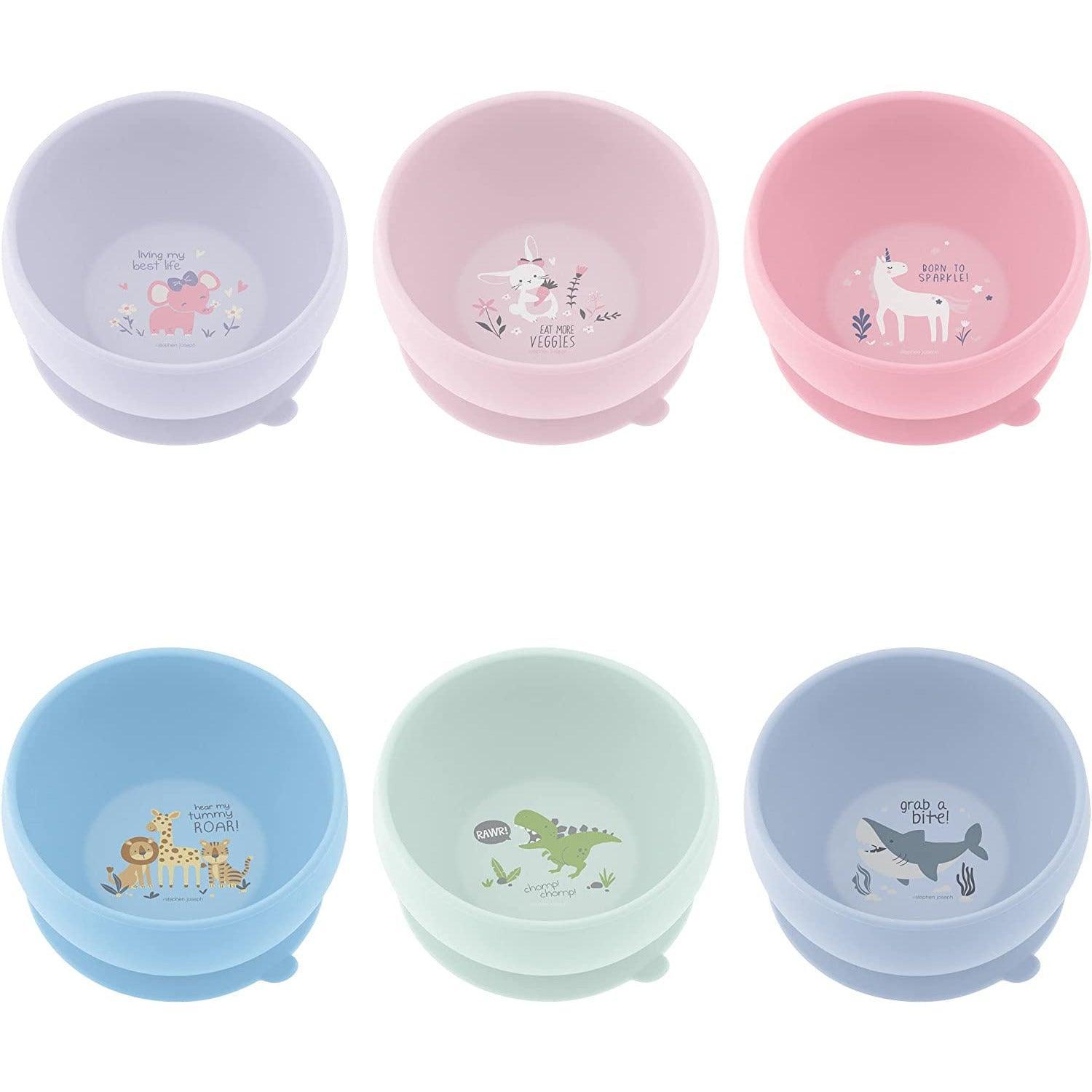 Stephen Joseph, Silicone Baby Bowls, Suction Bowl, Stay Put Suction Bowl, First Stage Self Feeding, Dino - BumbleToys - 5-7 Years, Baby Shark, Bowls, Cecil, Feeding, Girls, Shark, Silicone Baby Bowls, Stephen Joseph