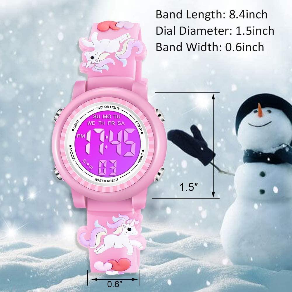 Kids Watches Waterproof 3D Cute Cartoon Digital Girl Watch - White - BumbleToys - 5-7 Years, Girls, OXE, Pre-Order, Wrist Watches