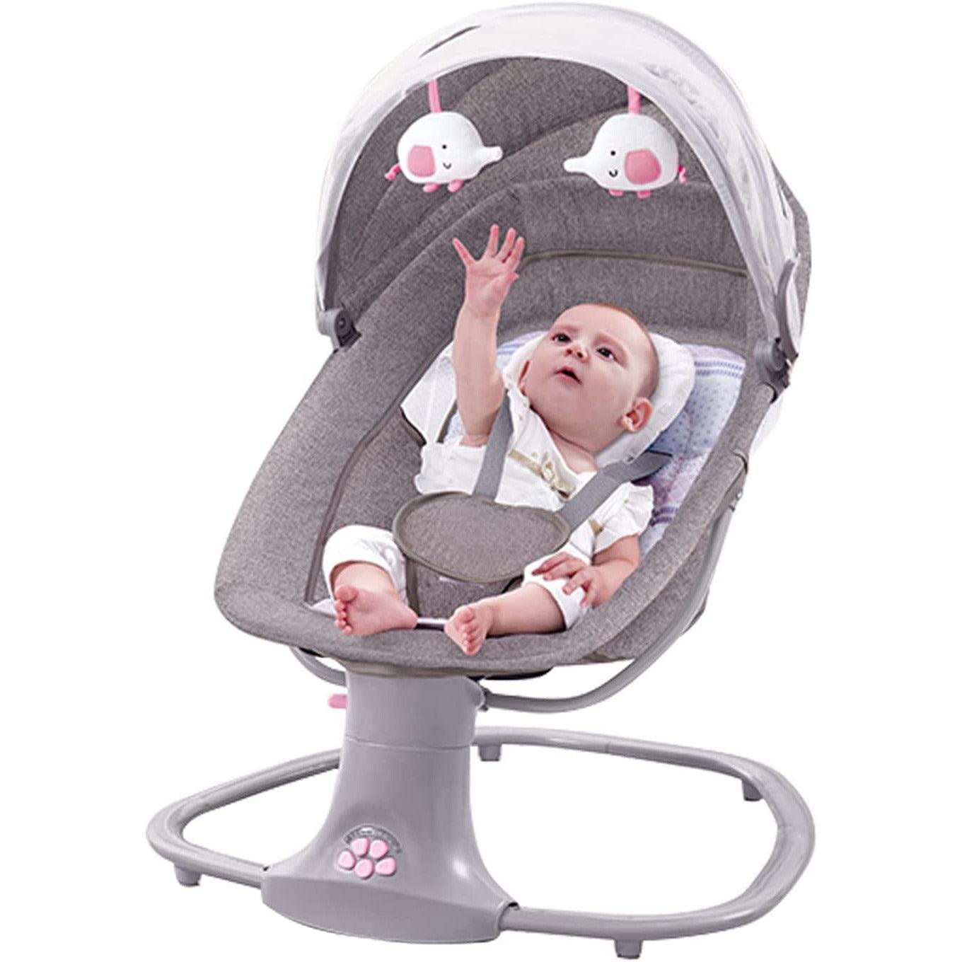 Baby Swing for Infants 3-in-1 Adjustable backrest Baby Bouncer Electric Adjustable Rocking Chair rocker, sleeper and bassinet PINK - BumbleToys - 0-24 Months, Bouncers & Rockers, Boys, Girls, Toy Land