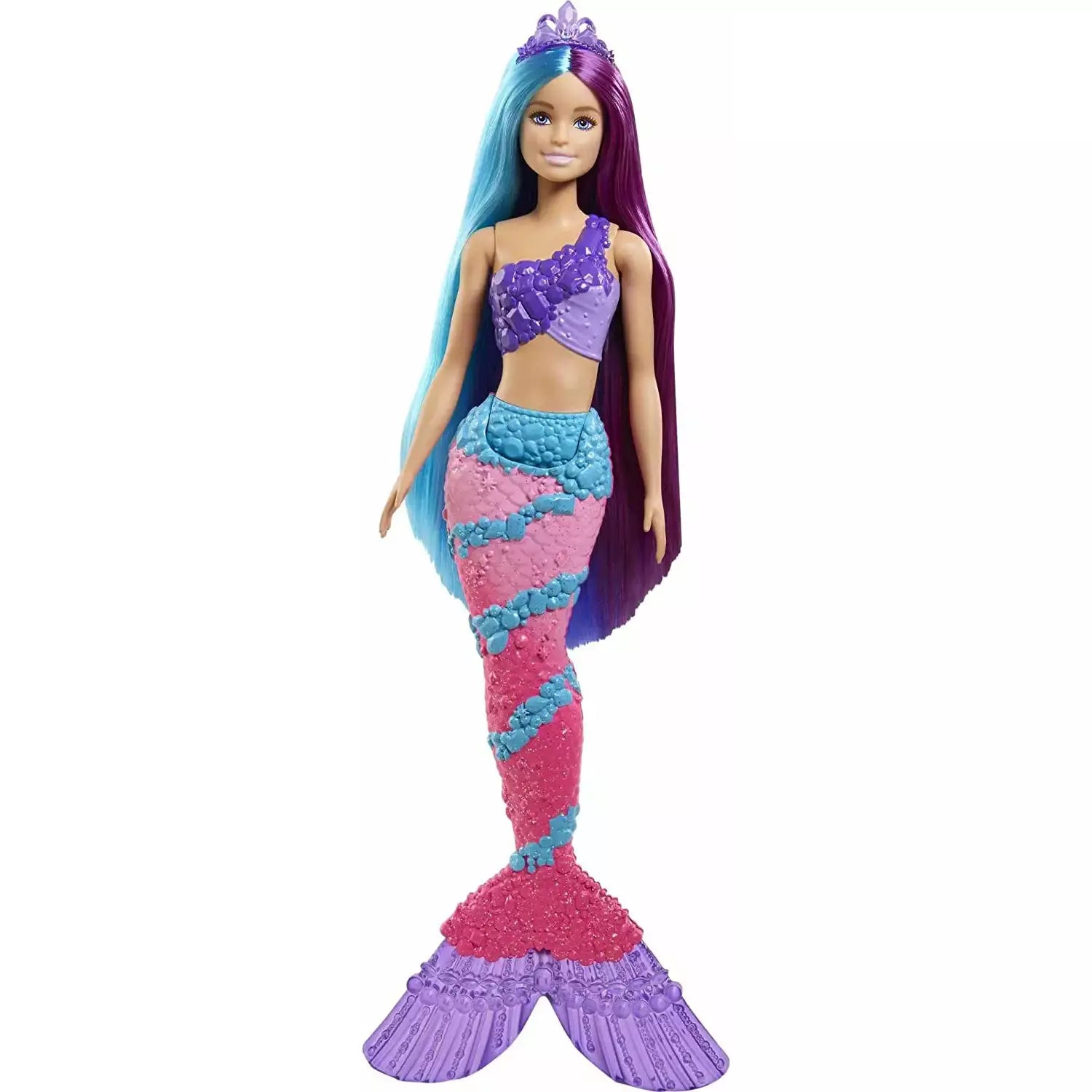Barbie Dreamtopia Mermaid Doll (13-inch) with Extra-Long Two-Tone Fantasy Hair, Hairbrush, Tiaras and Styling Accessories - BumbleToys - 5-7 Years, Barbie, Fashion Dolls & Accessories, Girls, Mermaid, Pre-Order