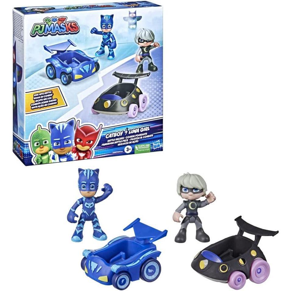 PJ Masks Catboy vs Luna Girl Battle Racers Preschool Toy, Vehicle and Action Figure Set for Kids Ages 3 and Up - BumbleToys - 5-7 Years, Action Battling, Boys, Catboy, Funday, Pj Masks