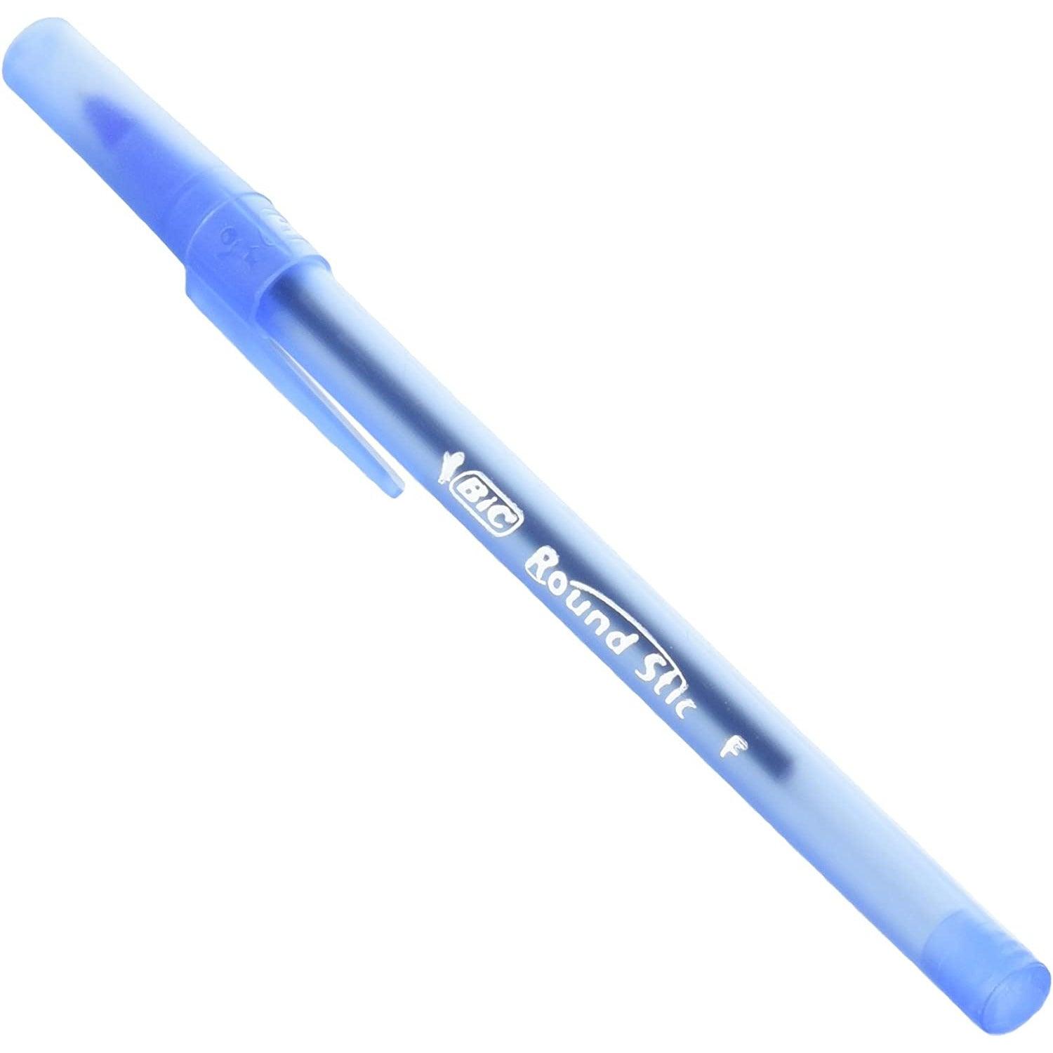 BIC Round Stic Xtra Life Ballpoint Pens Medium Point (1.0mm) - Blue - BumbleToys - +18, 6+ Years, Blue, Drawing & Painting, Pen, School Supplies, Stationery & Stickers
