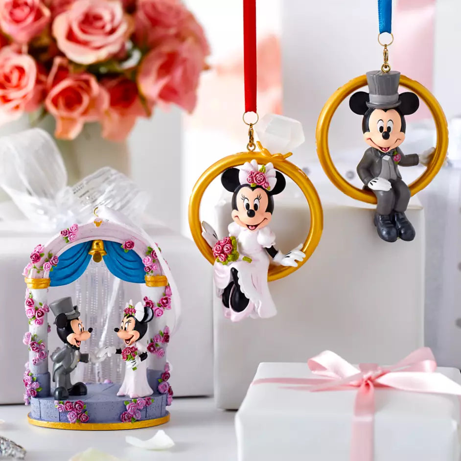 Disney Mickey and Minnie Mouse Figural Wedding Ornament