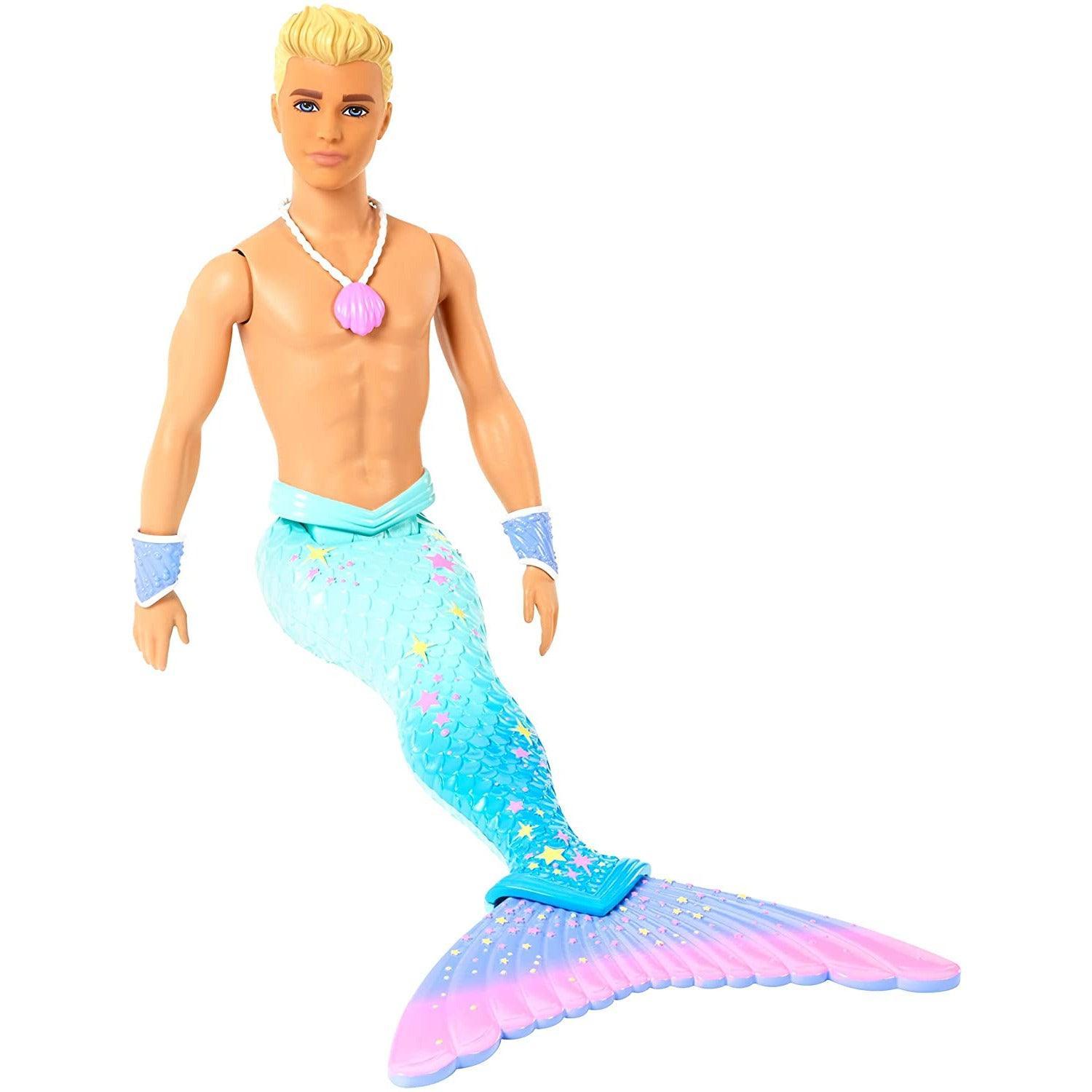 Barbie Dreamtopia Merman Doll, Approx. 12-Inch with Blue Rainbow Tail and Blonde Hair - BumbleToys - 5-7 Years, Barbie, Fashion Dolls & Accessories, Girls, Mermaid, Pre-Order