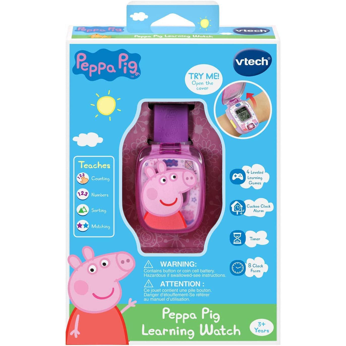 VTech Peppa Pig Learning Watch, Purple - BumbleToys - 2-4 Years, 5-7 Years, Girls, Kids, Peppa Pig, Pre-Order, Watch