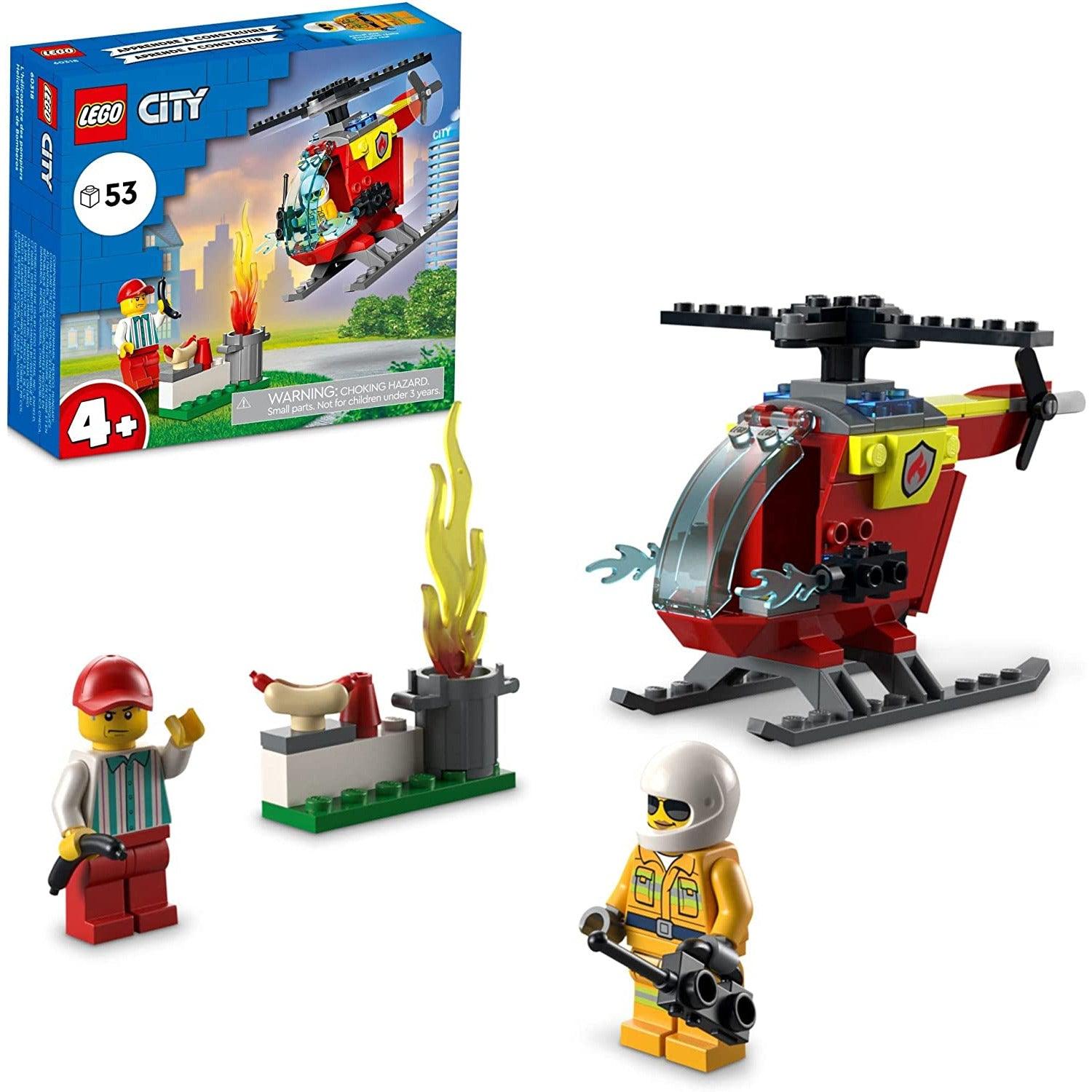 LEGO City Fire Helicopter 60318 Building Toy Set for Preschool Kids, Boys, and Girls Ages 4+ (53 Pieces) - BumbleToys - 5-7 Years, Boys, City, EXO, LEGO