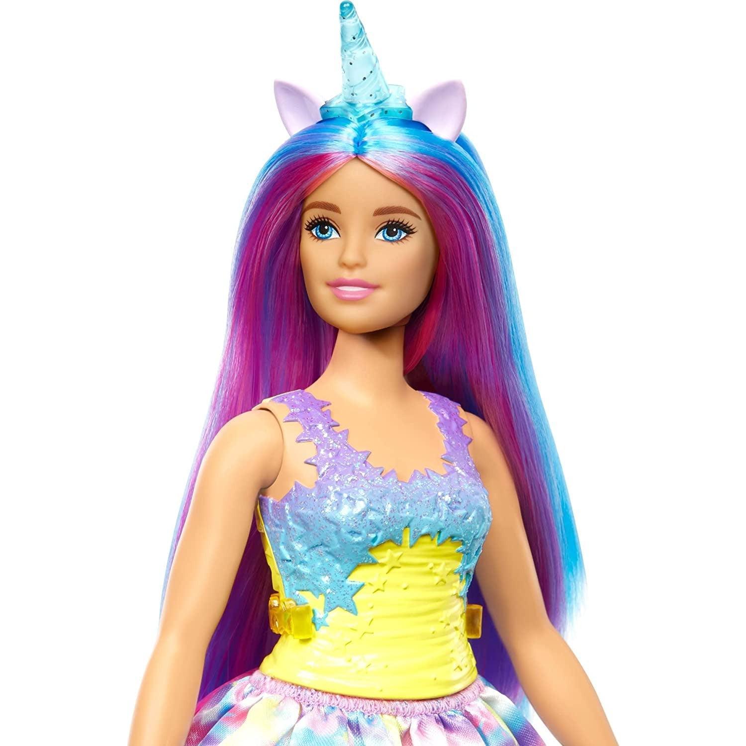 Barbie Dreamtopia Unicorn Doll (Curvy, Blue & Purple Hair), with Skirt, Removable Unicorn Tail & Headband - BumbleToys - 5-7 Years, Barbie, Fashion Dolls & Accessories, Girls, Mermaid, Pre-Order