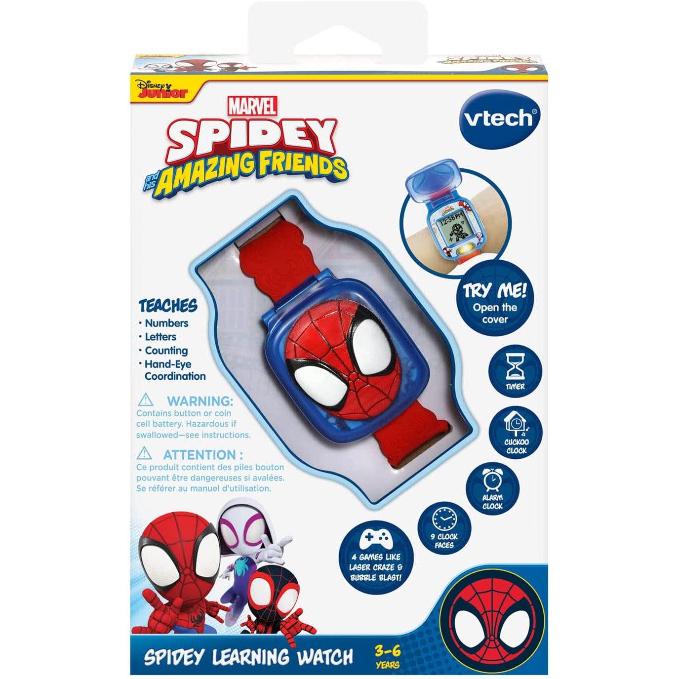 VTech Spidey and His Amazing Friends Spidey Learning Watch - BumbleToys - 5-7 Years, Boys, Kids, Spiderman, Watch