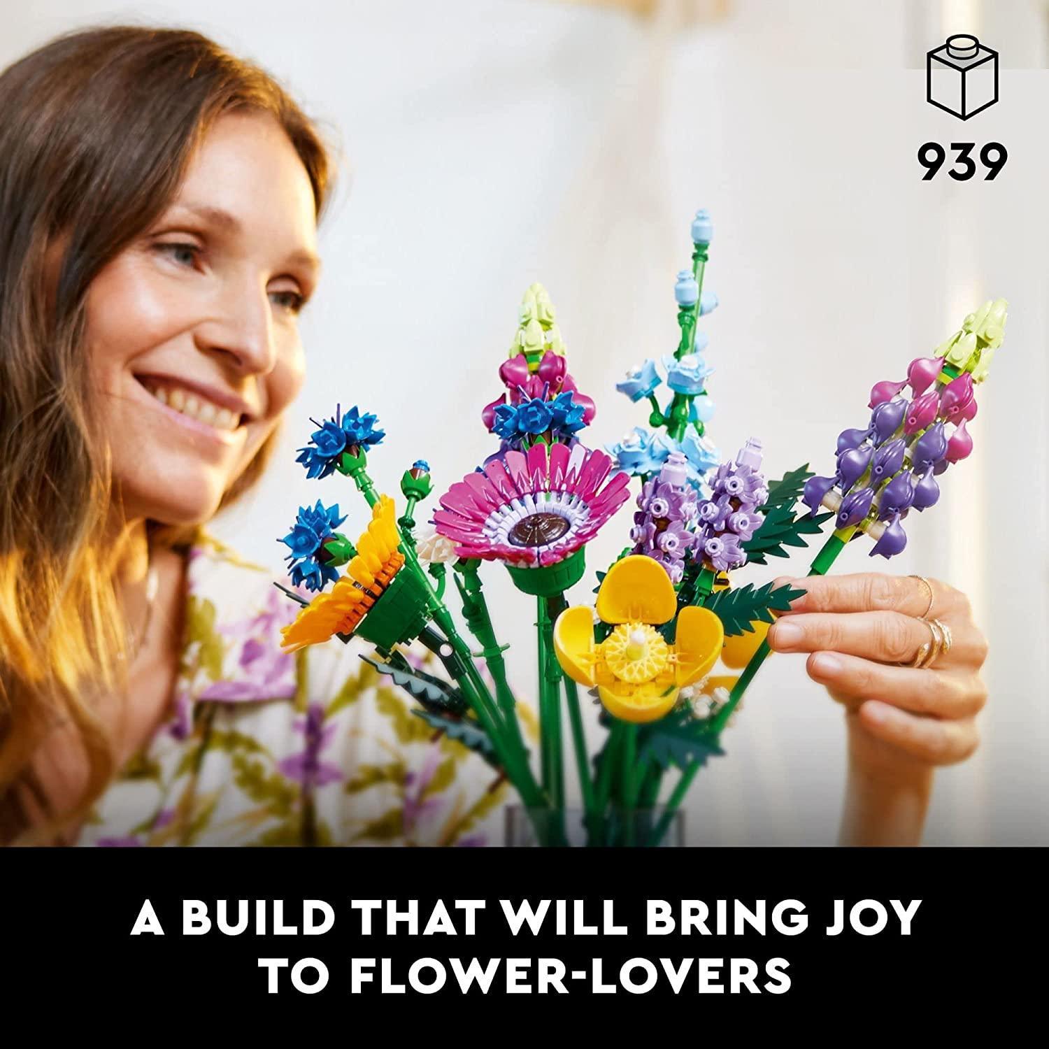 LEGO Icons Wildflower Bouquet 10313 Artificial Flowers with Poppies and Lavender, Valentines Day Gift for Adults, Unique Home Décor, Botanical Collection (939 Pieces) - BumbleToys - 14 Years & Up, 8+ Years, Girls, Icons, LEGO, OXE, Pre-Order, Wildflower